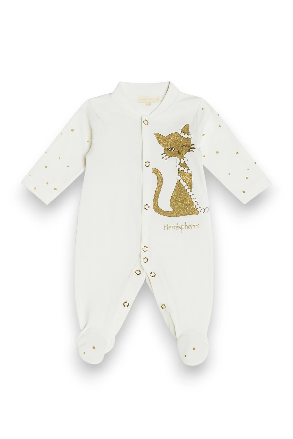 Kedi Desenli Kız Bebek Tulum