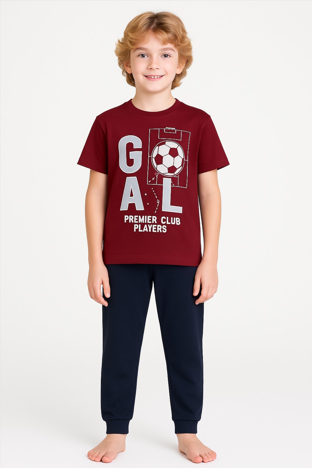 Gool Kısa Kollu Erkek Çocuk Pijama Takım
