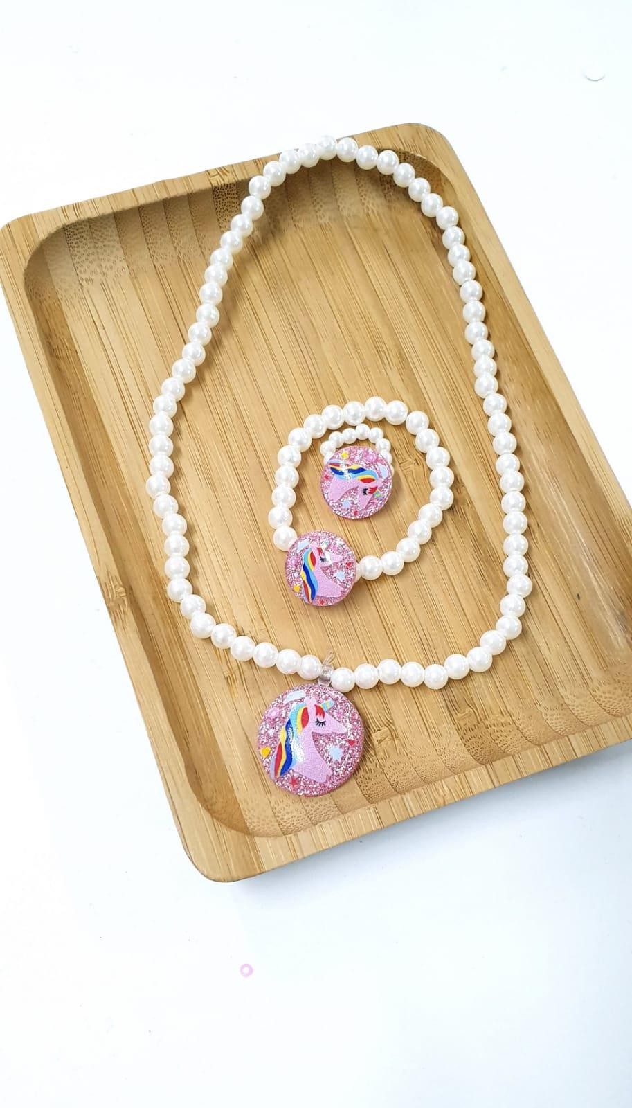Unicorn Kolye Bileklik Yüzük Set