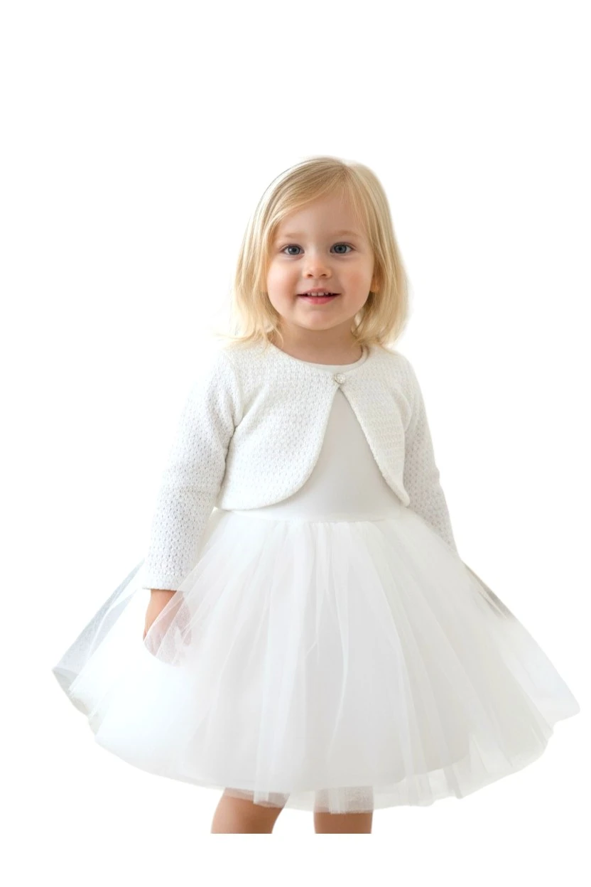 Bolero Hırkalı Kız Çocuk Tüllü Elbise