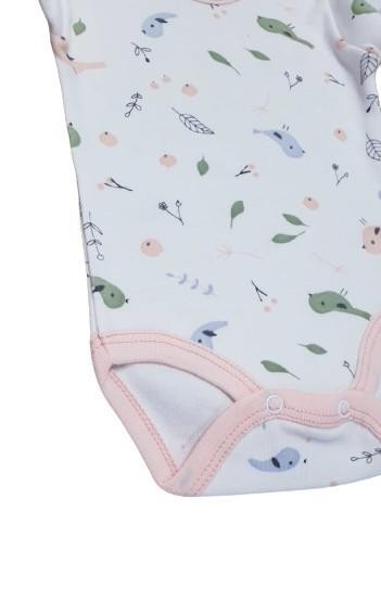 Kuş Desenli Bebek Çıtçıtlı Body