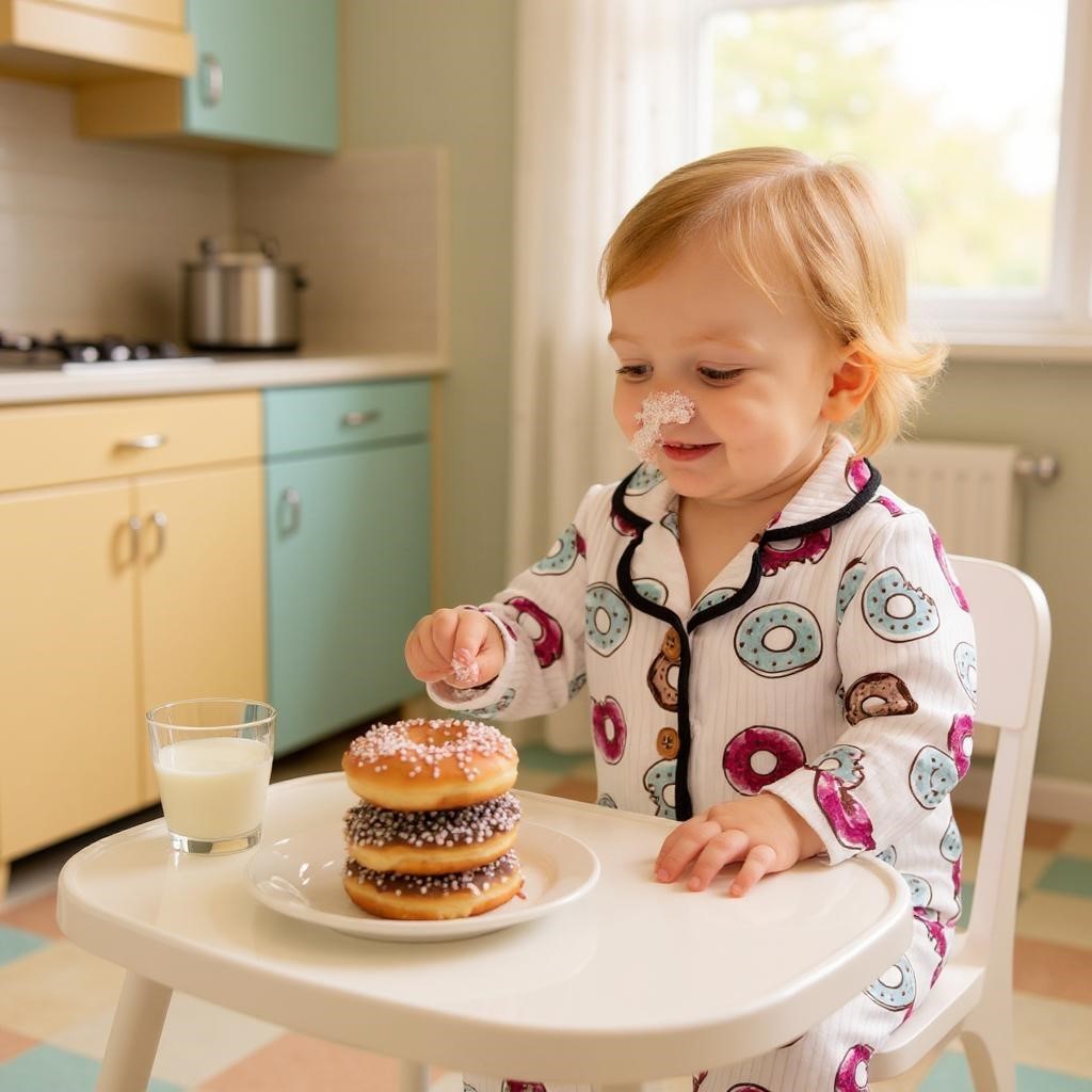Donut Desenli Bebek Pijama Takım