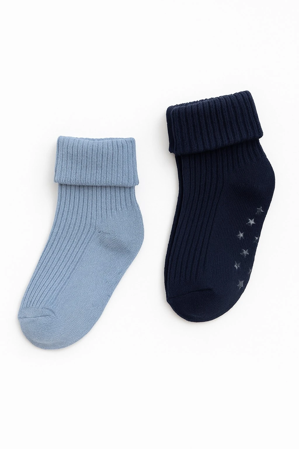 Düz Renk Pamuklu Bebek Çorap Set 2li