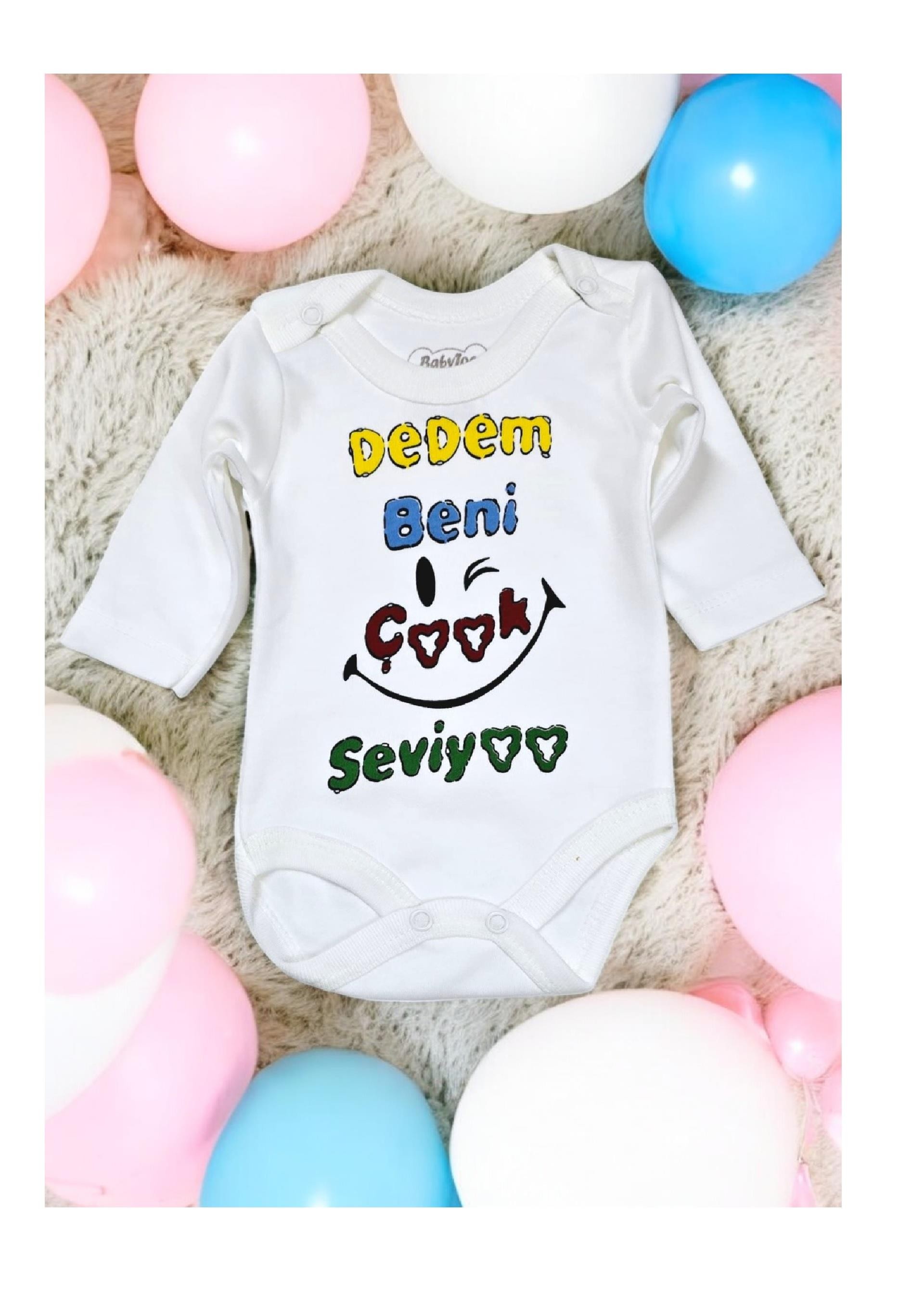 Baskılı Bebek Body Zıbın (Dedem Beni Çok Seviyor)