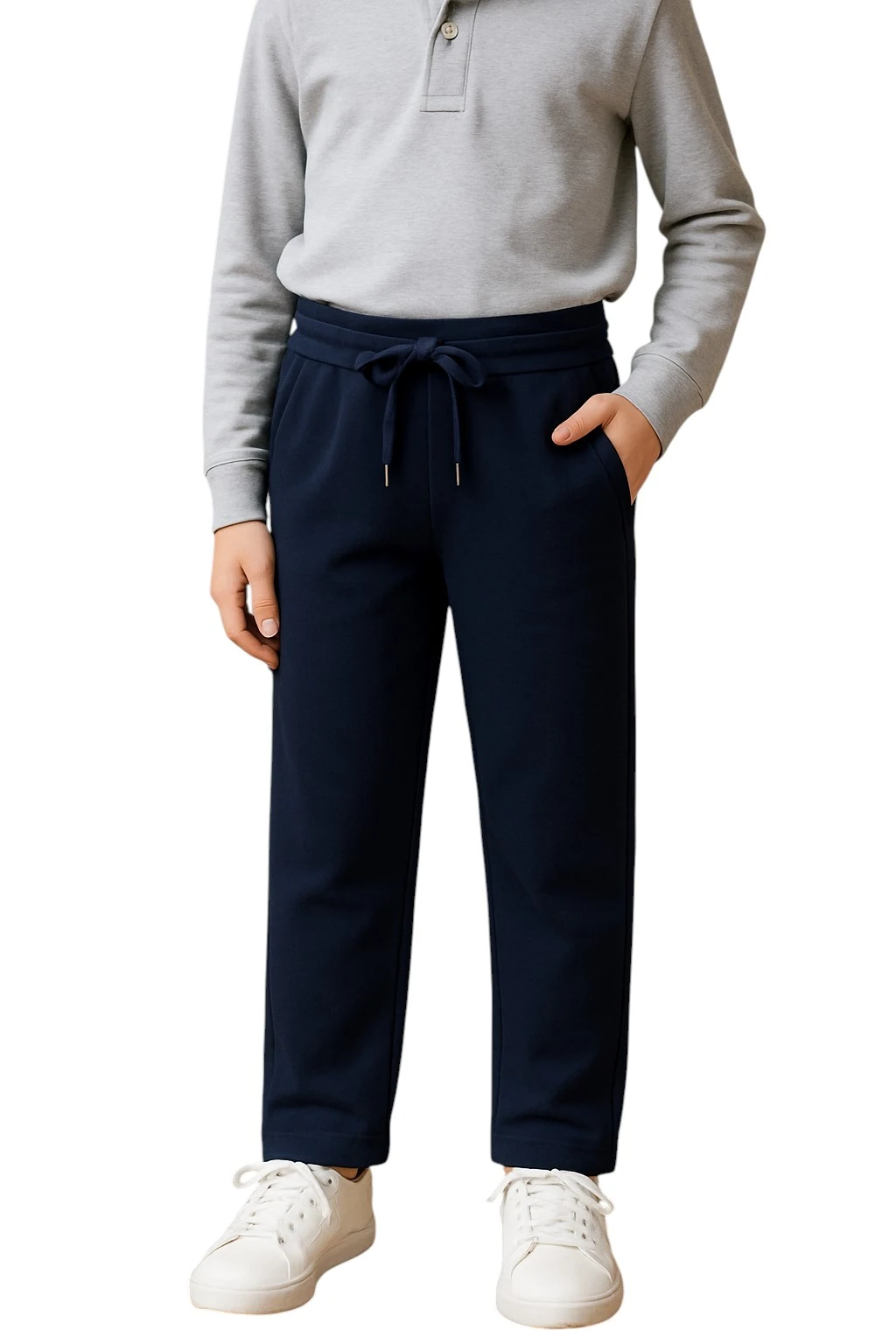 Beli Ribanalı Lastikli Okul Pantolonu - Garson Boy