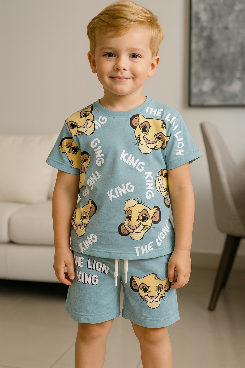 King Erkek Çocuk Şortlu Takım