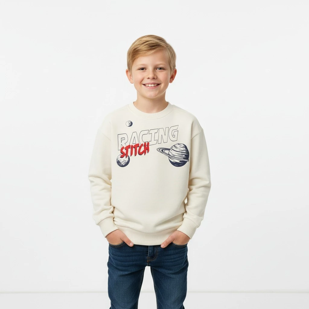 Stitch Çocuk Sweatshirt - BEJ