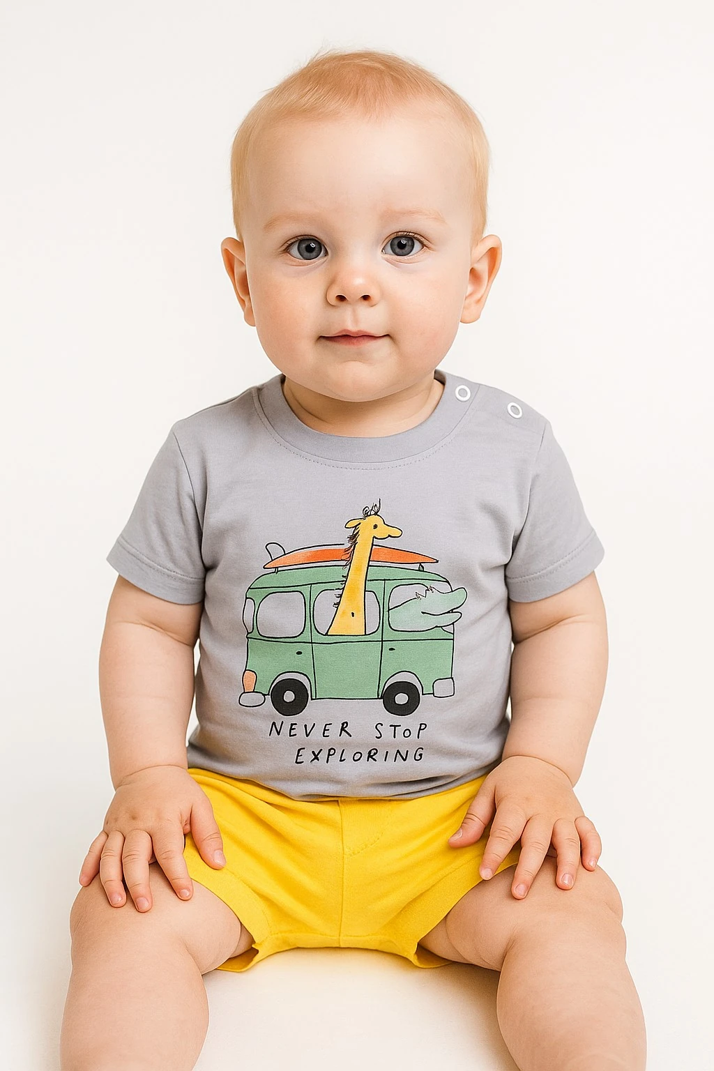 Zürafalı Erkek Bebek Şortlu Takım