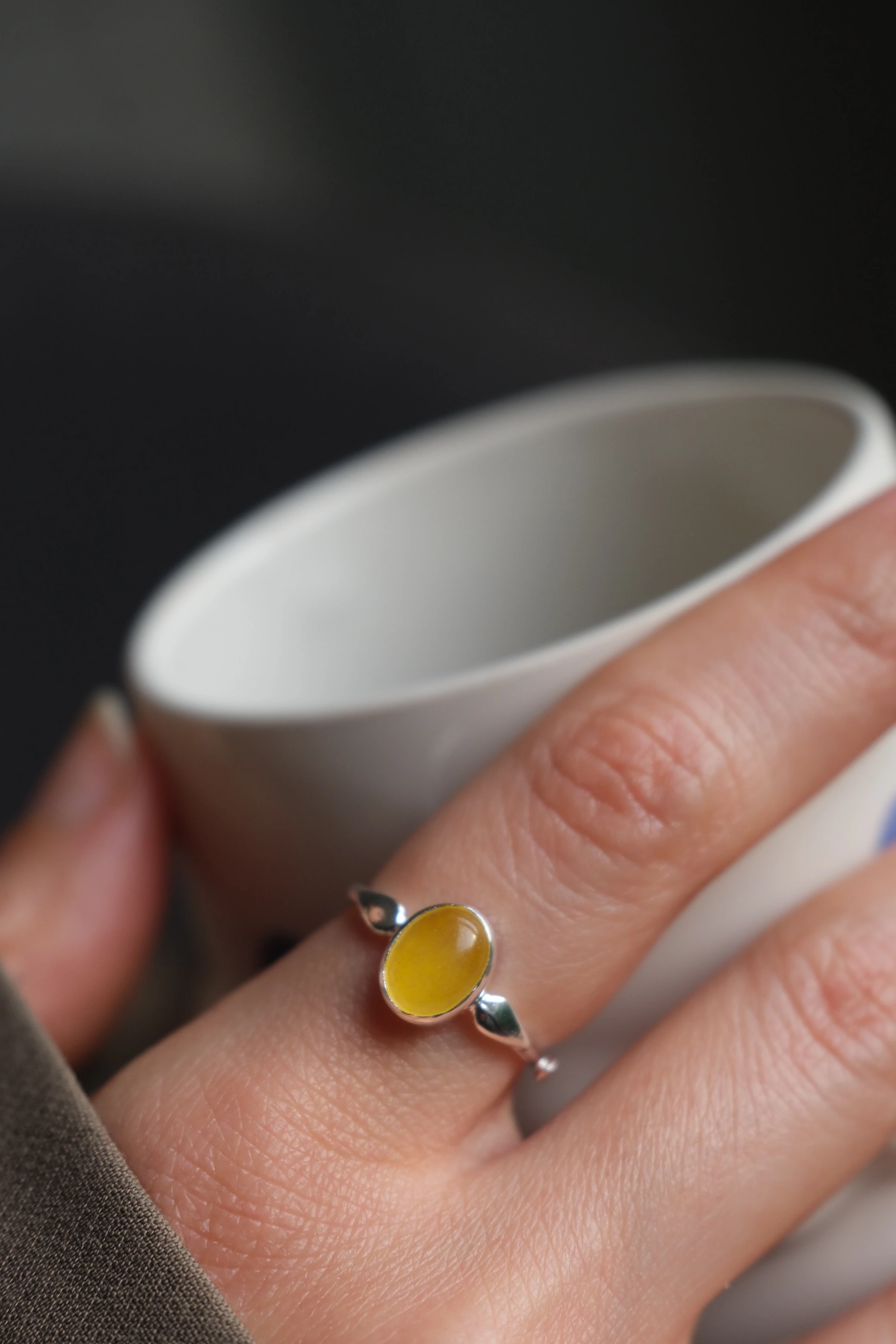 sarı akik ‘lady’ yüzük