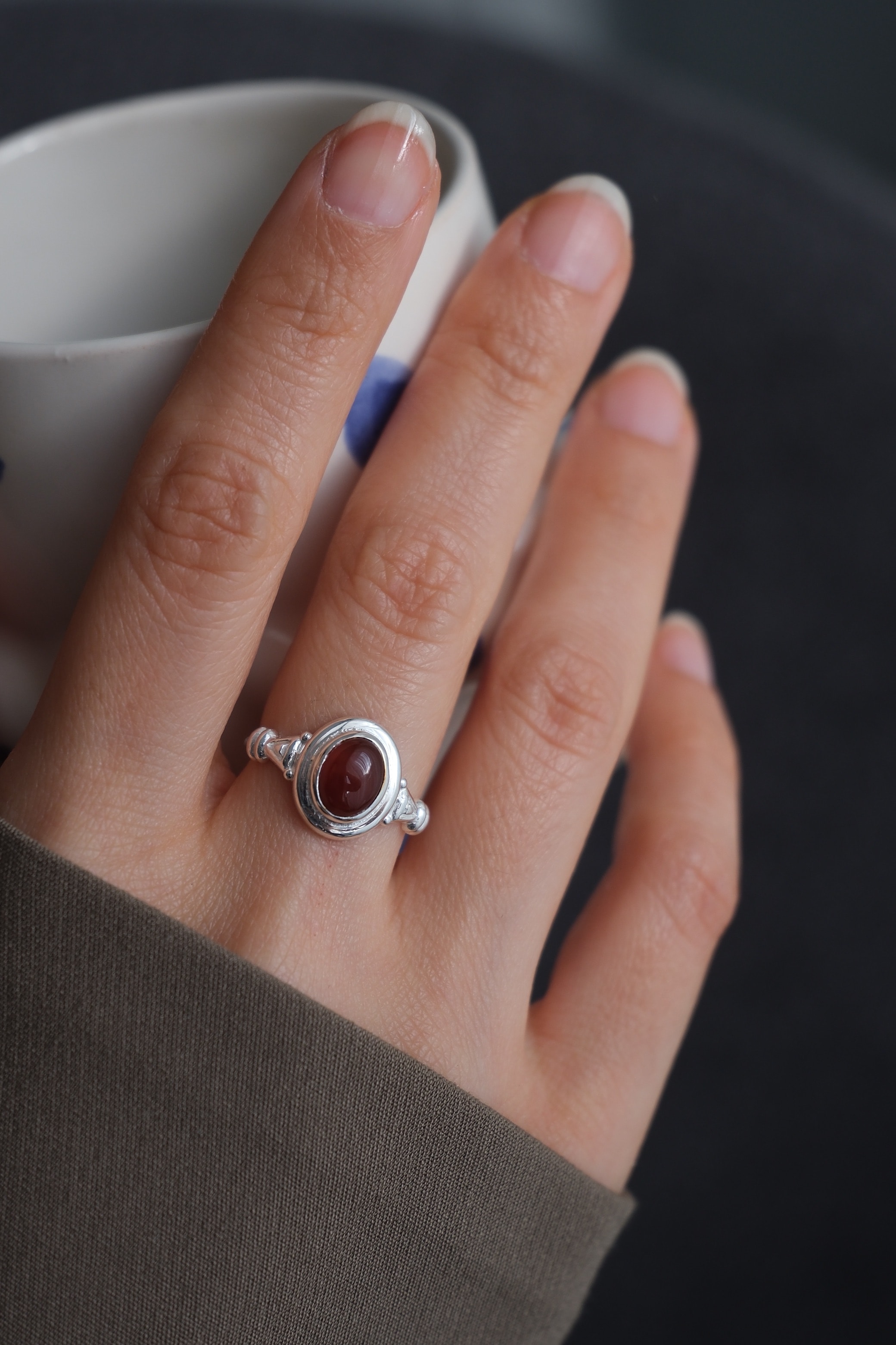 akik ‘oval piece’ yüzük