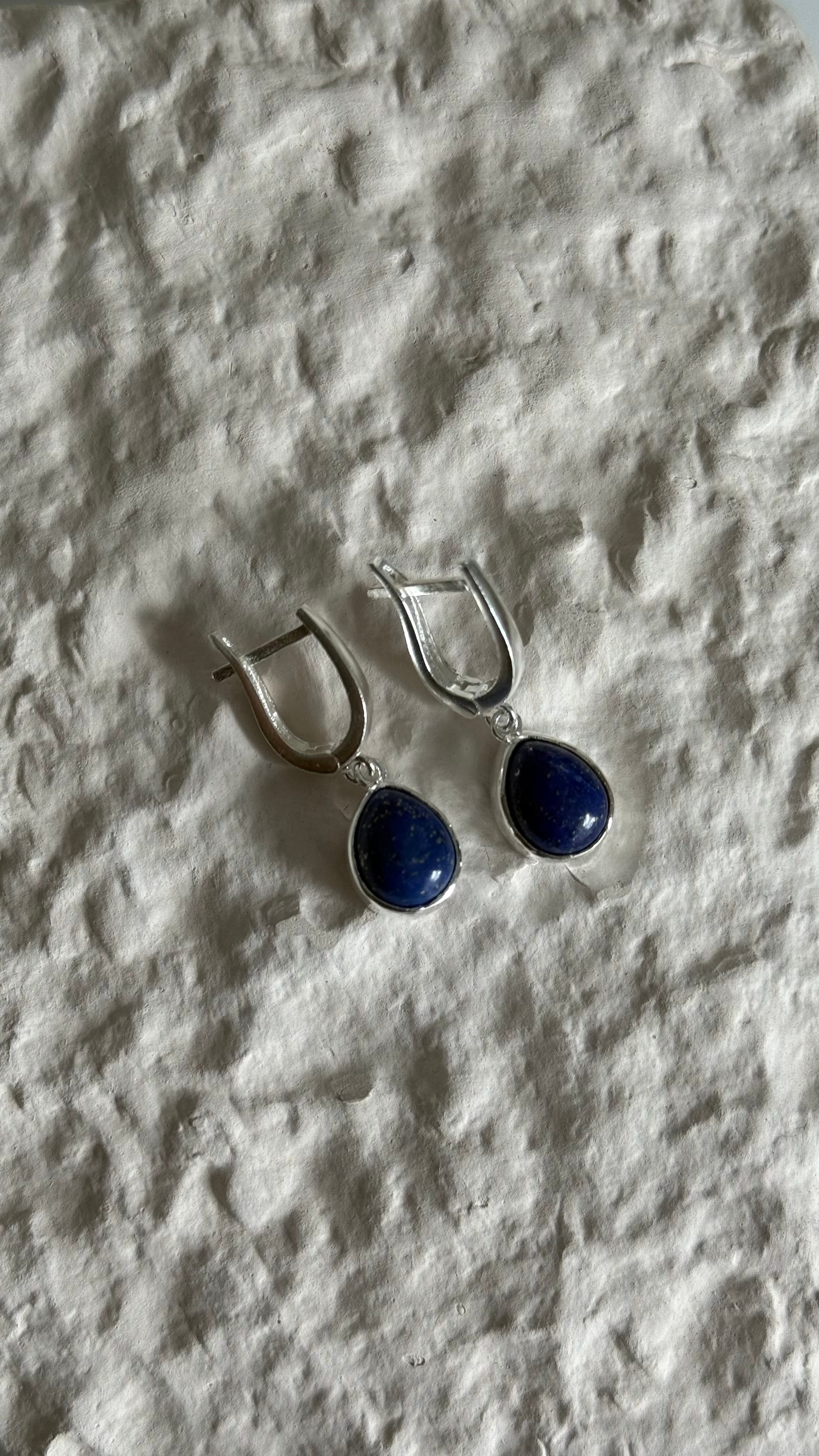 lapis lazuli damla küpe