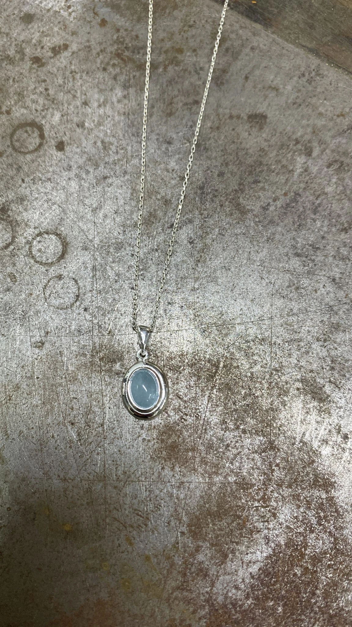 akuamarin ‘oval piece’ kolye