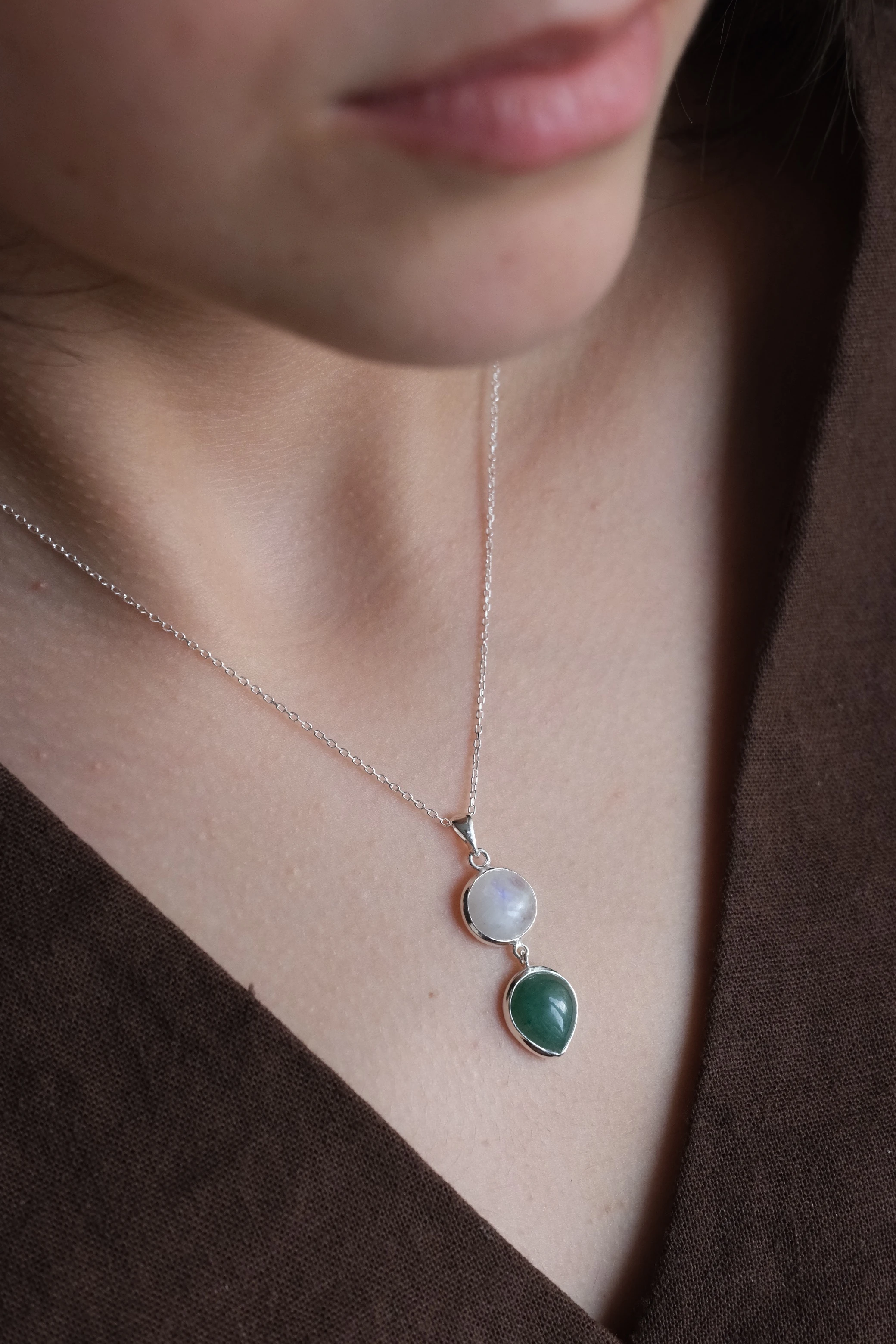 aytaşı & aventurin dualis kolye