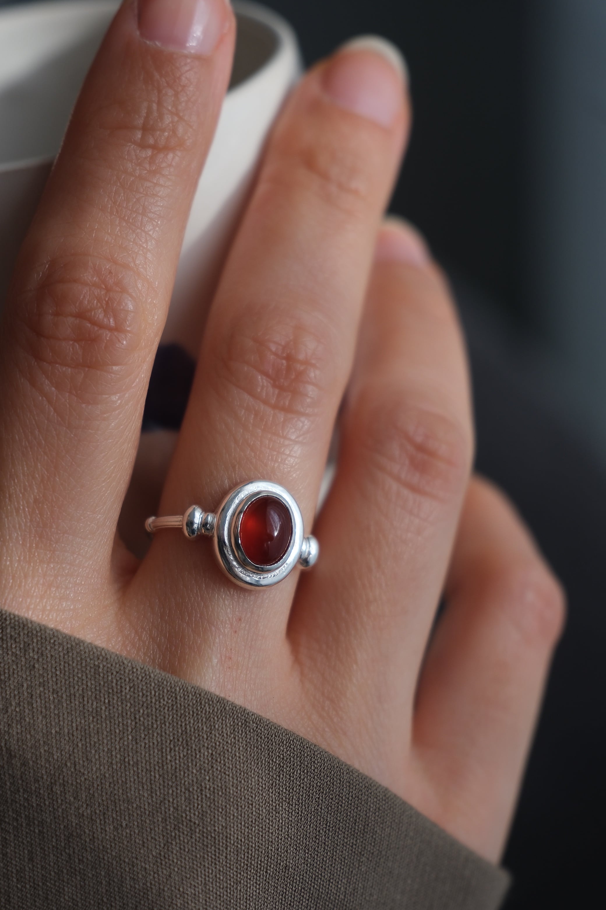 akik ‘oval piece’ yüzük