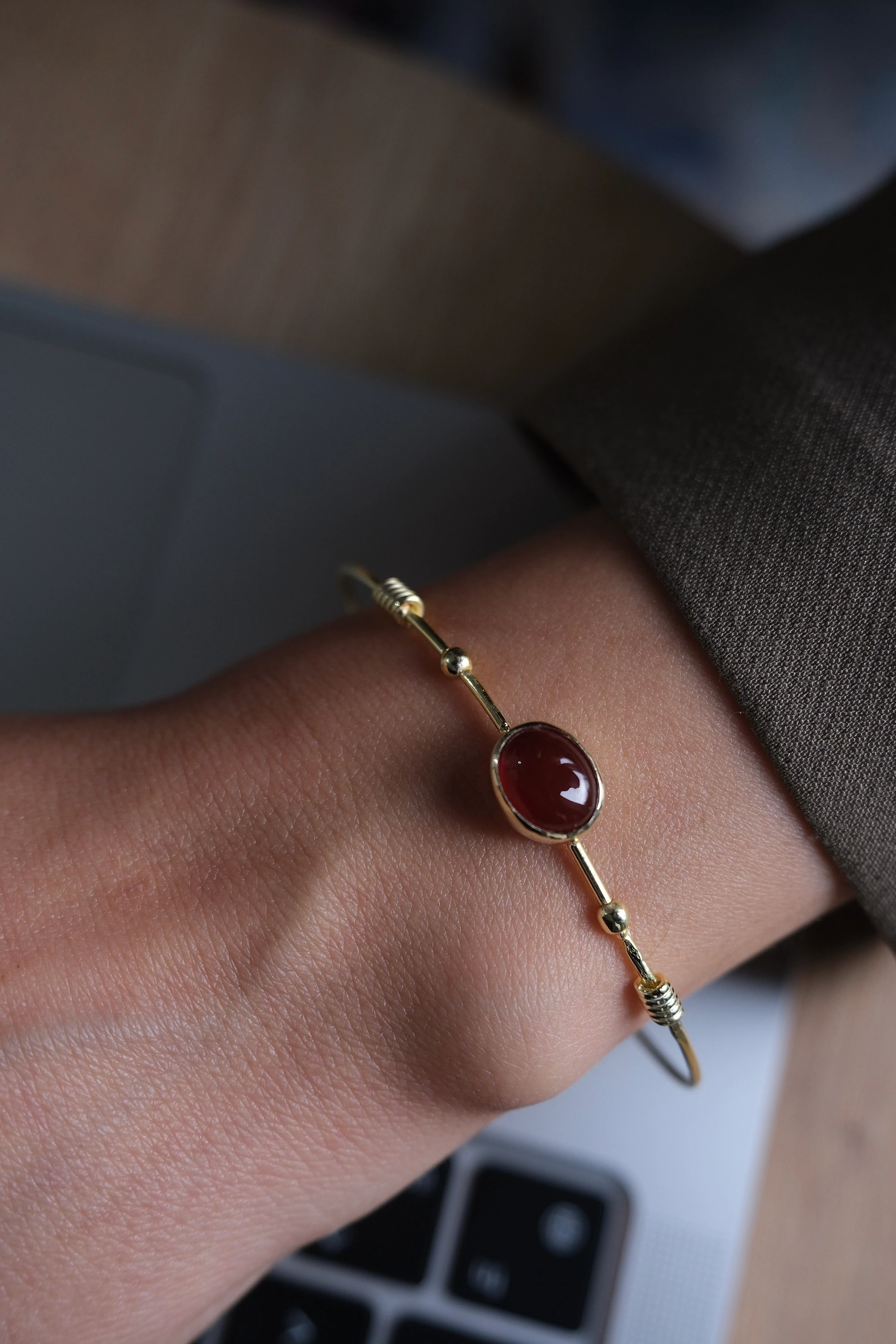 akik kelepçe bileklik (gold)