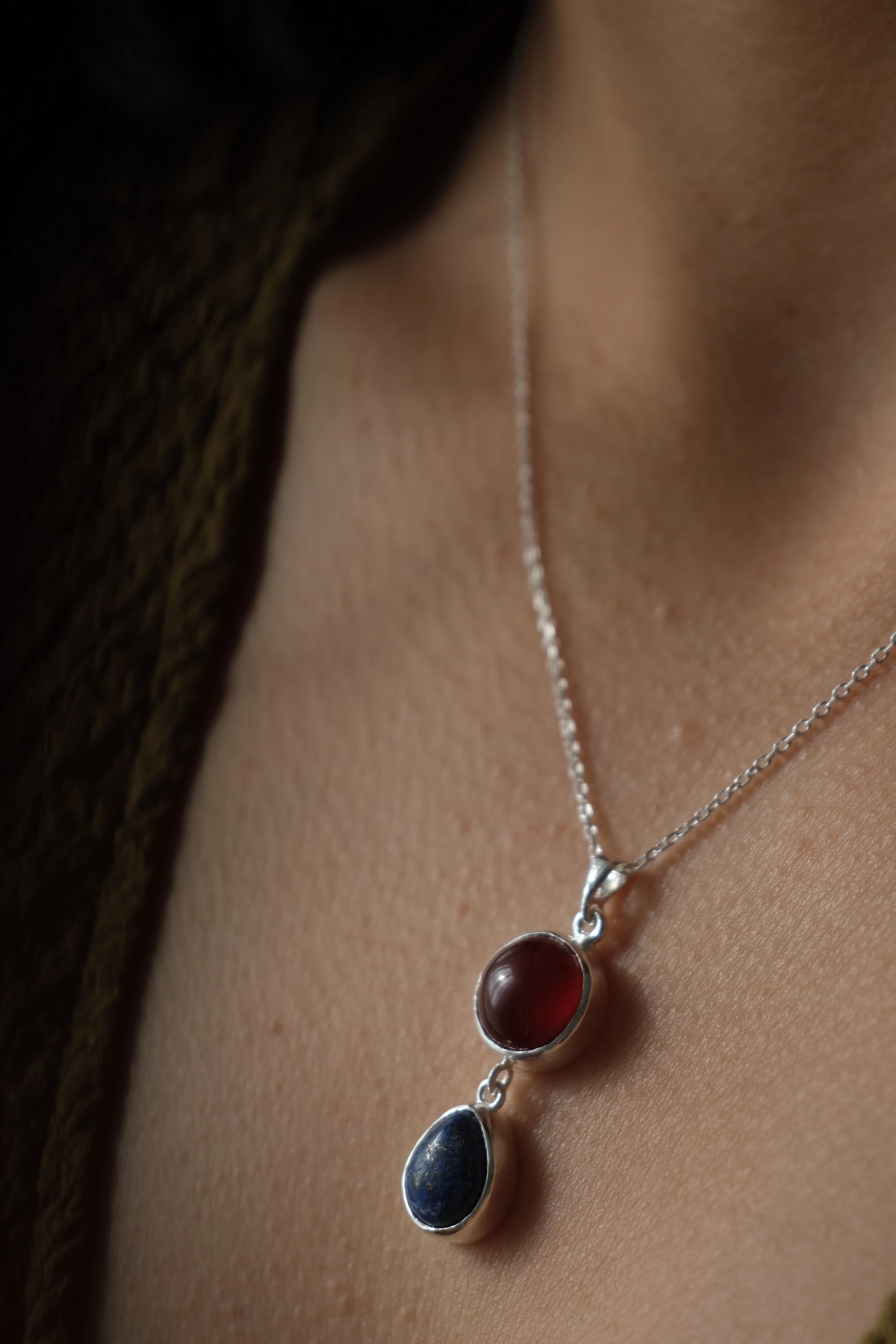 akik & lapis lazuli ‘dualis’ kolye