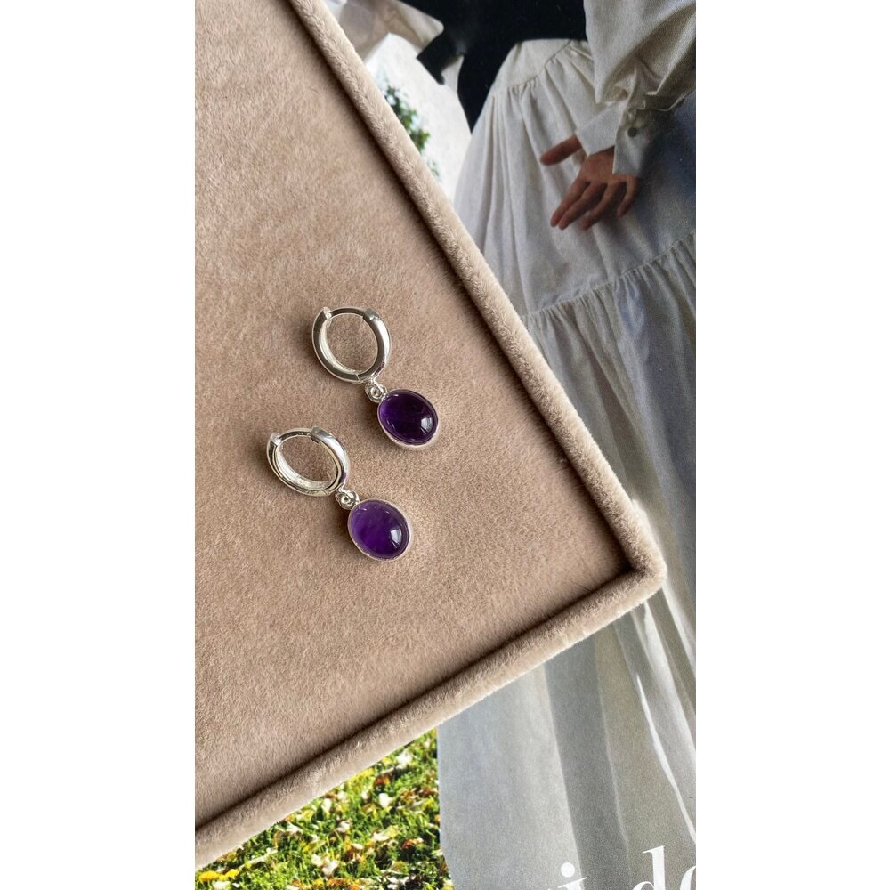 AMETİST 'LİSA' KÜPE SİLVER
