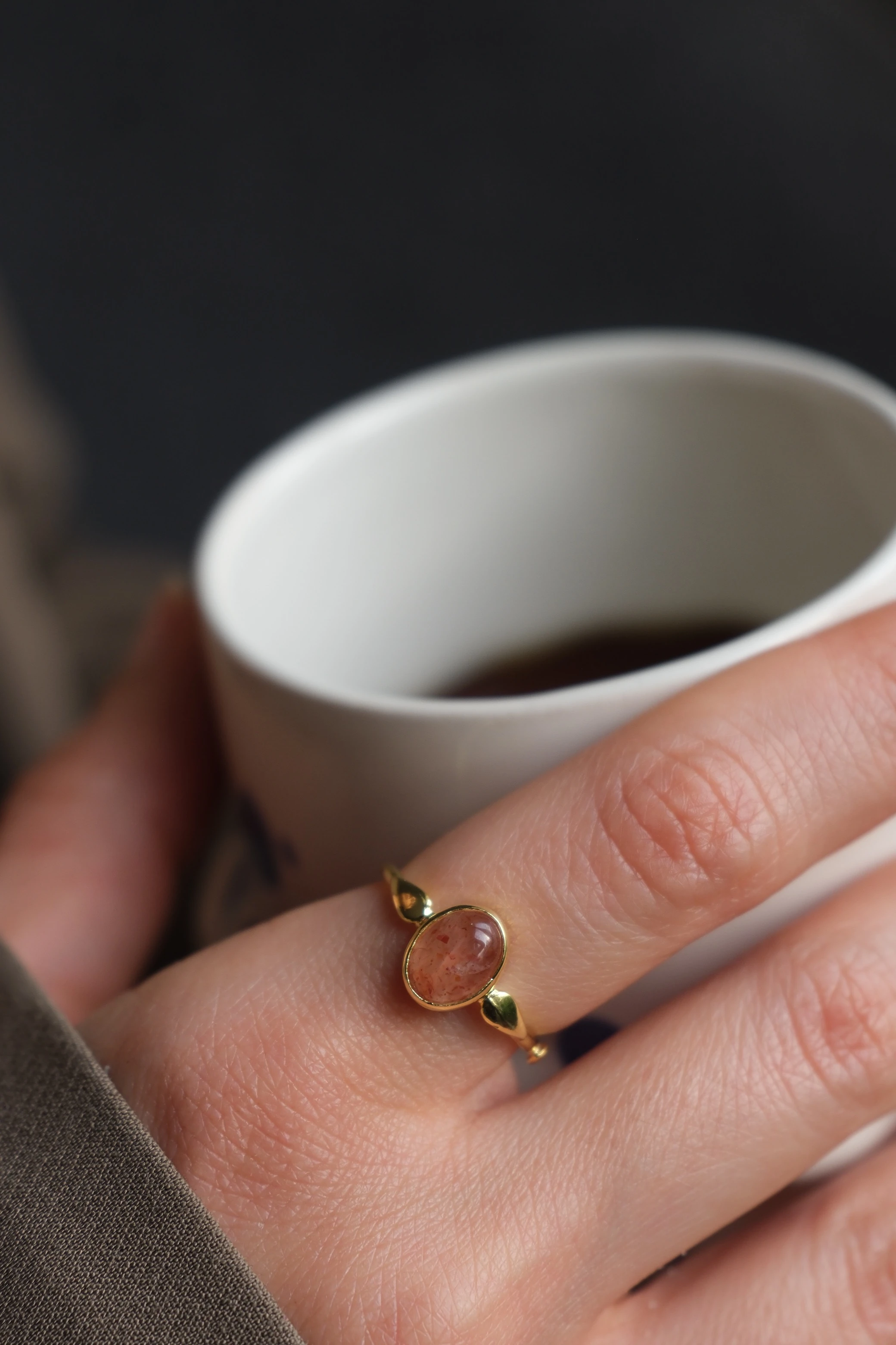 güneş taşı ‘lady’ yüzük (gold)