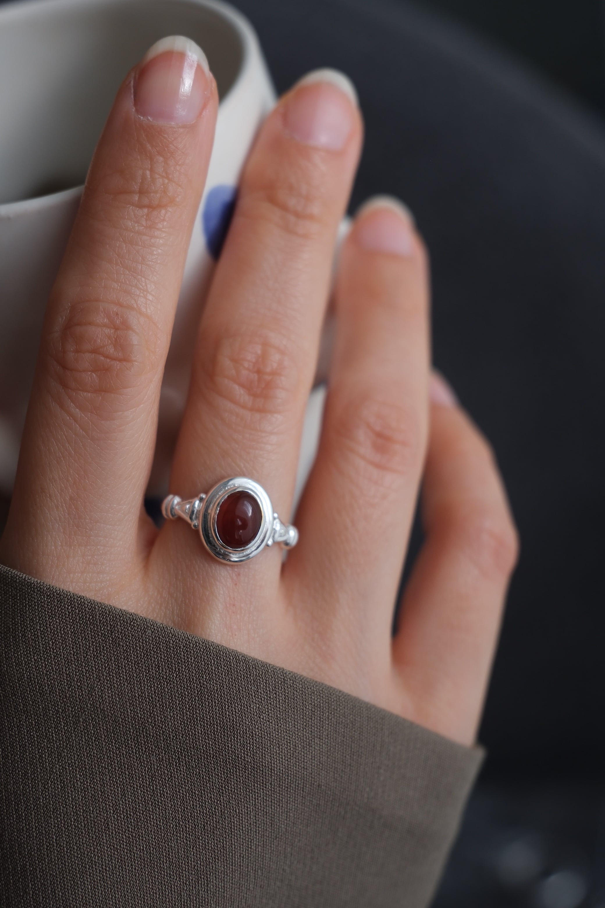 akik ‘oval piece’ yüzük