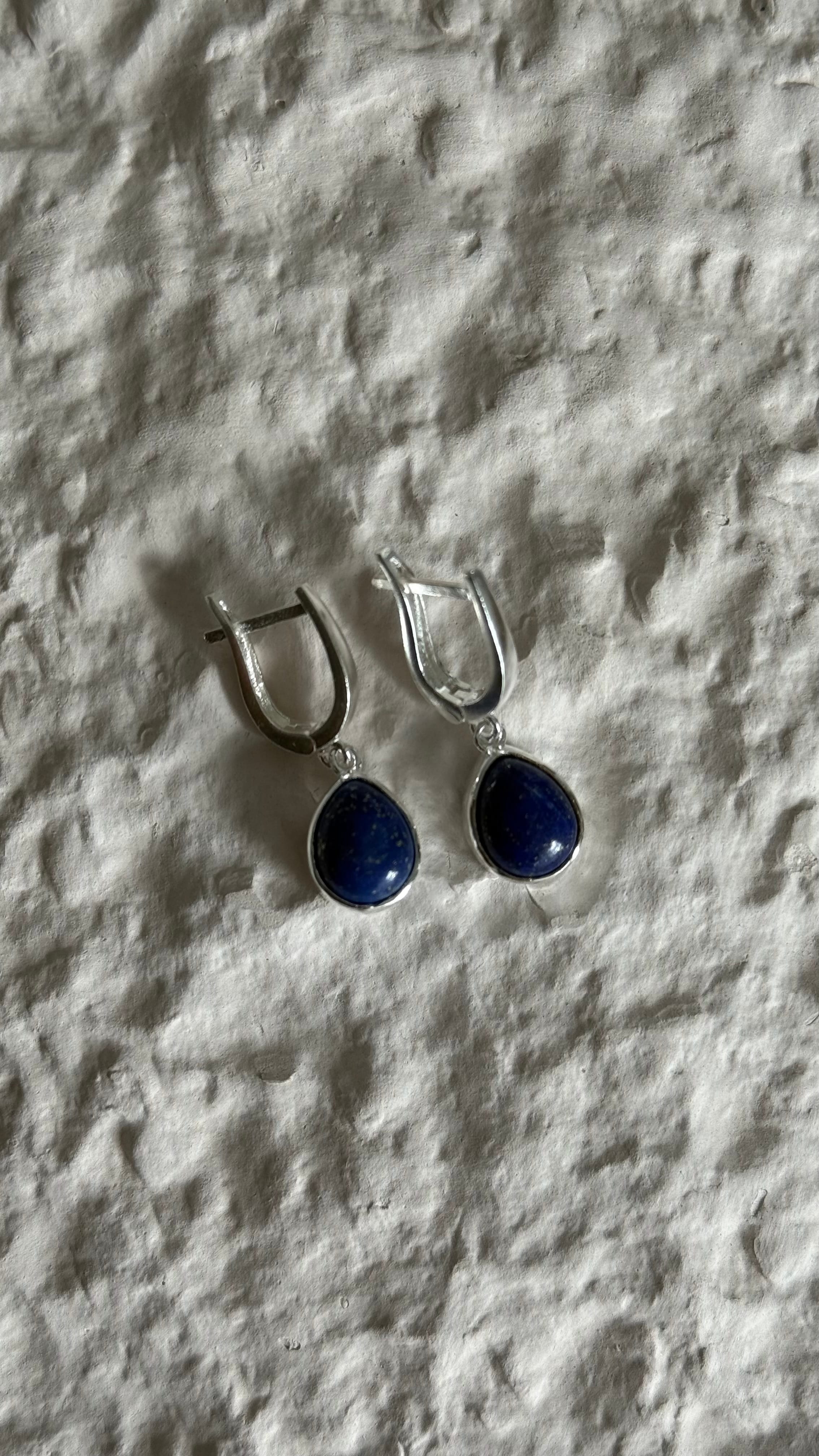 lapis lazuli damla küpe