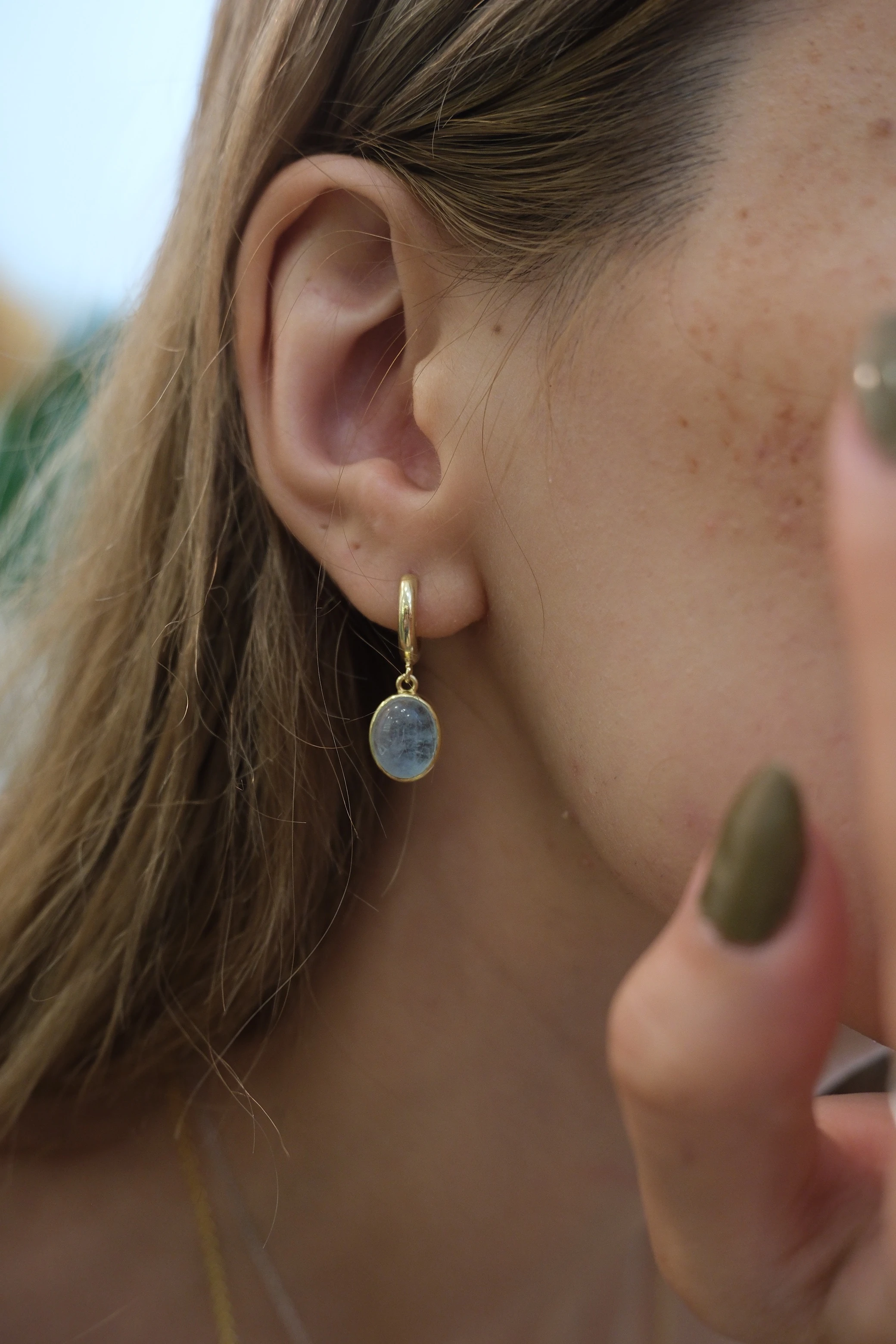 akuamarin ‘lisa’ küpe (gold)