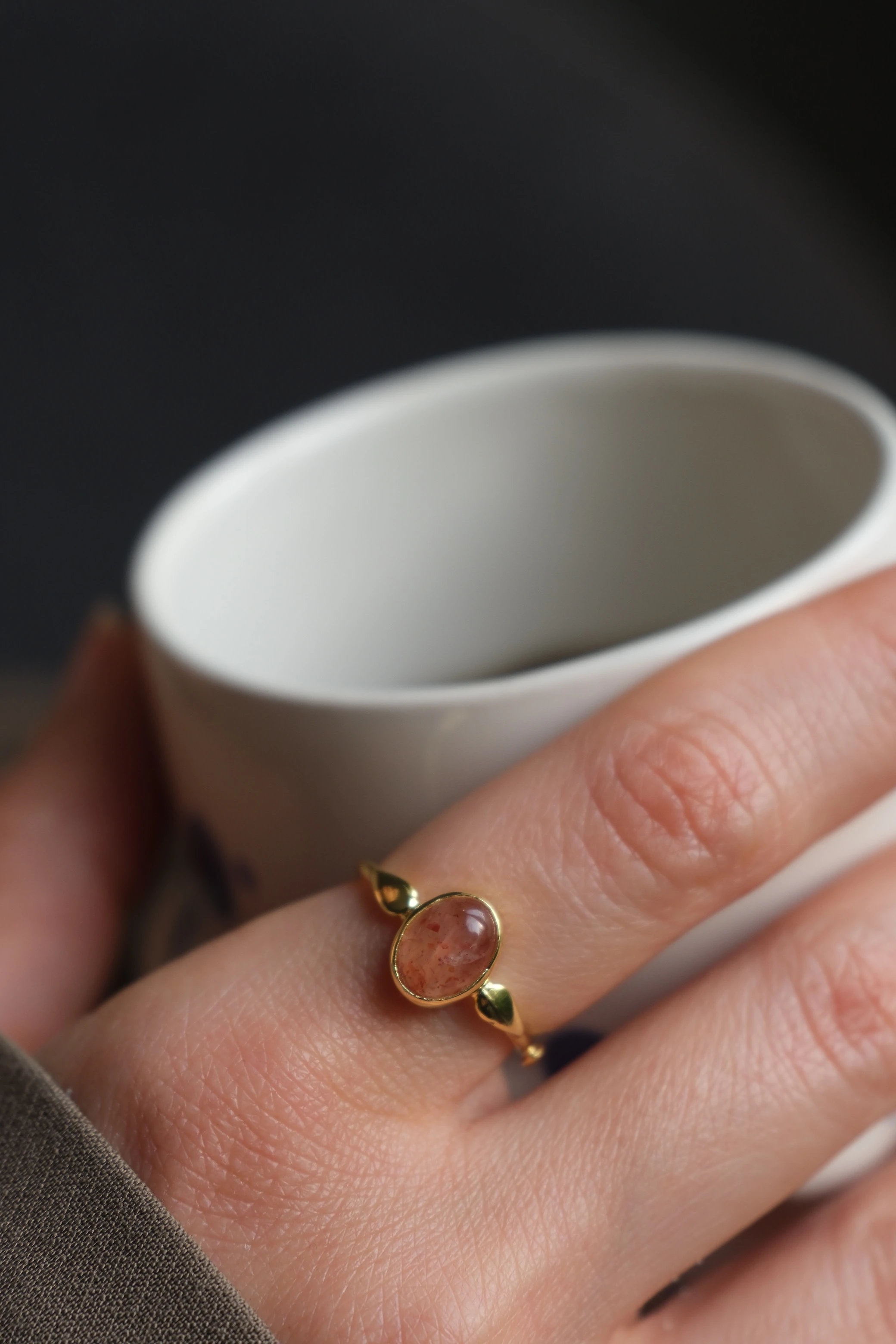 güneş taşı ‘lady’ yüzük (gold)