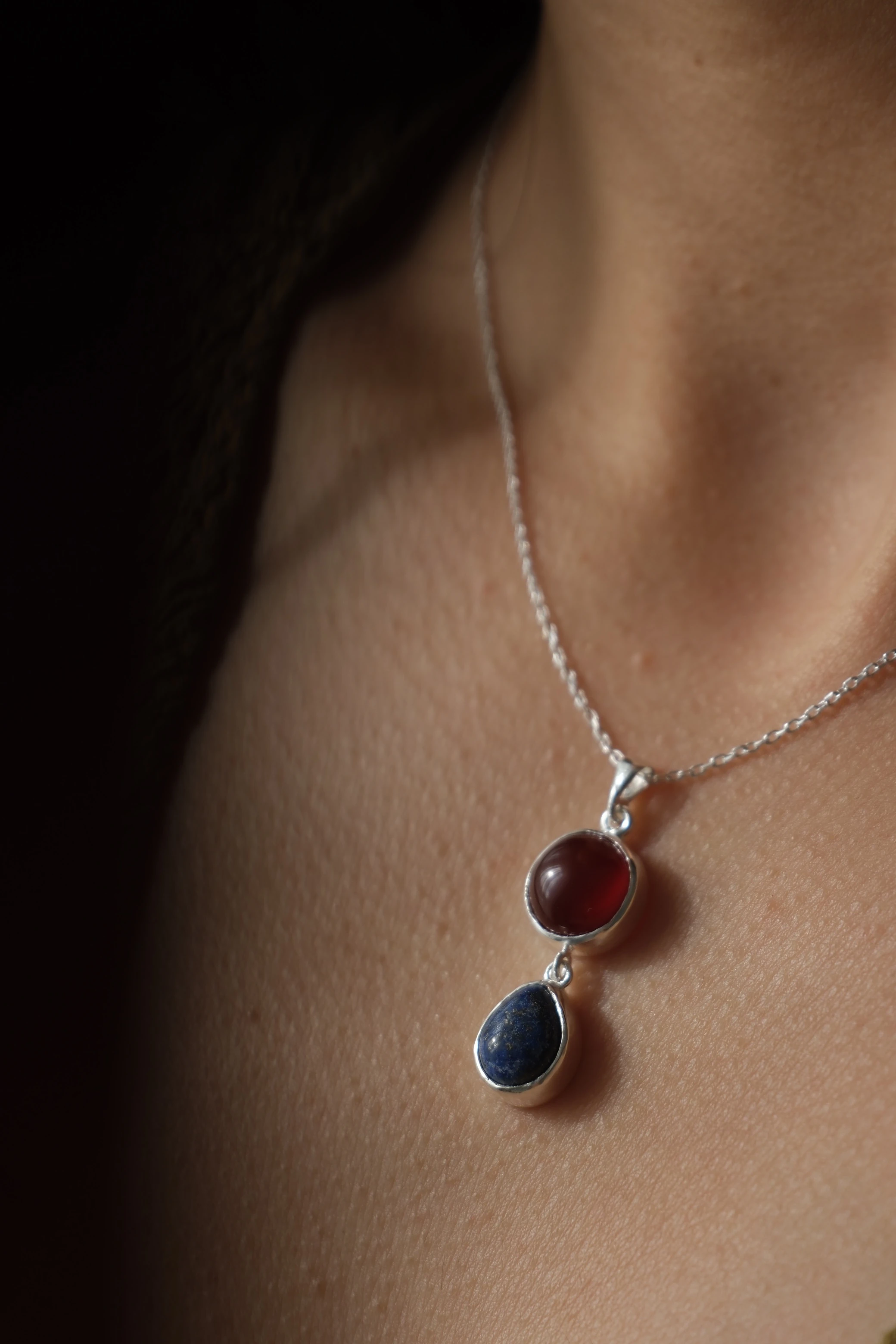 akik & lapis lazuli ‘dualis’ kolye