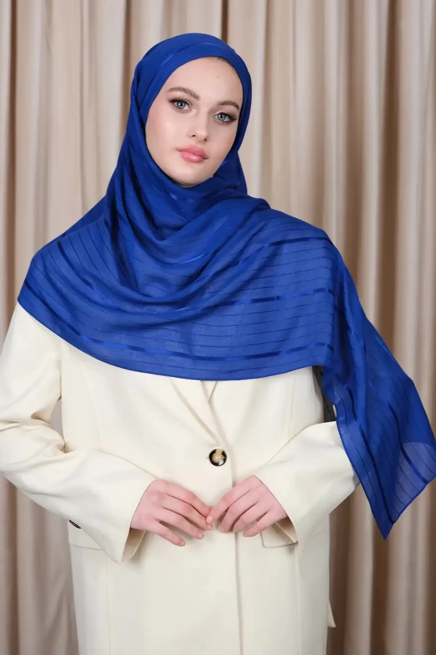 Flossy Modal Şal Aura Desen - Mavi