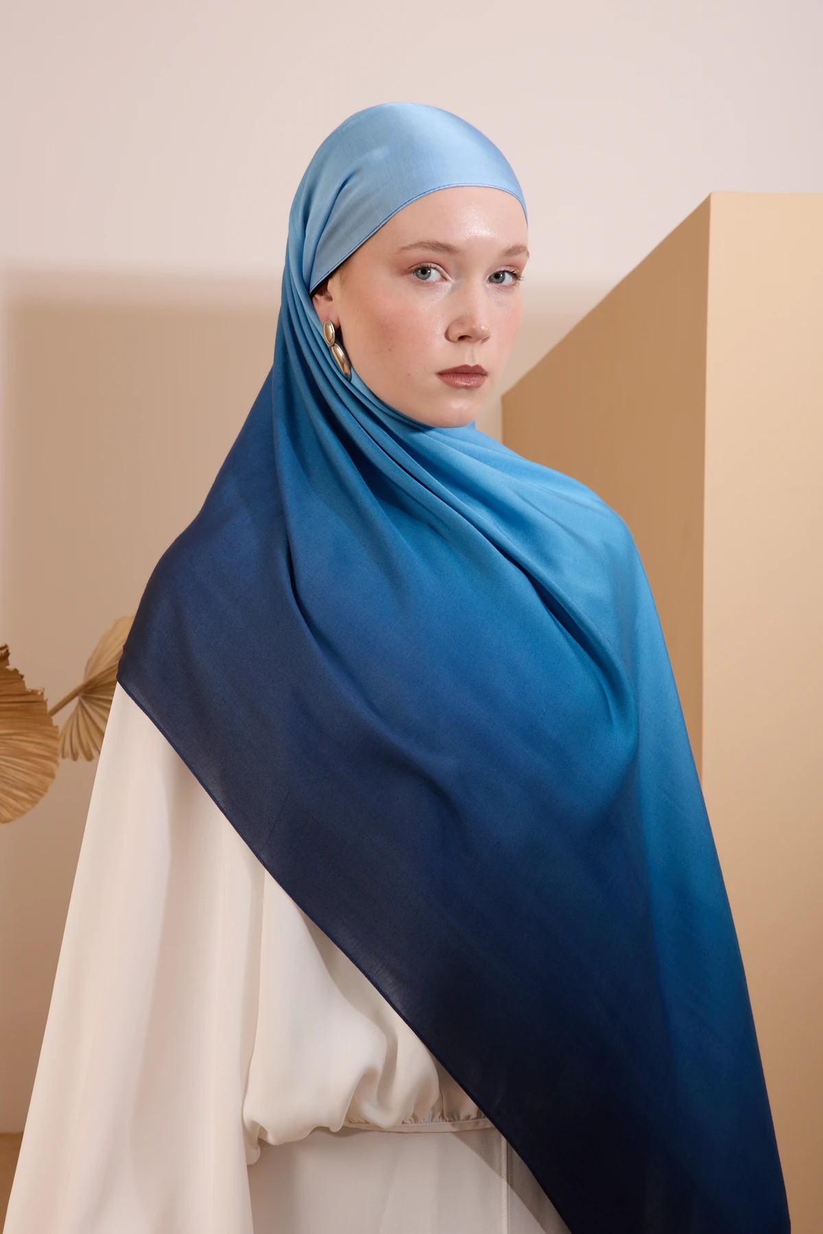 Lovury İpeksi Şal Degrade - Mavi - Lacivert