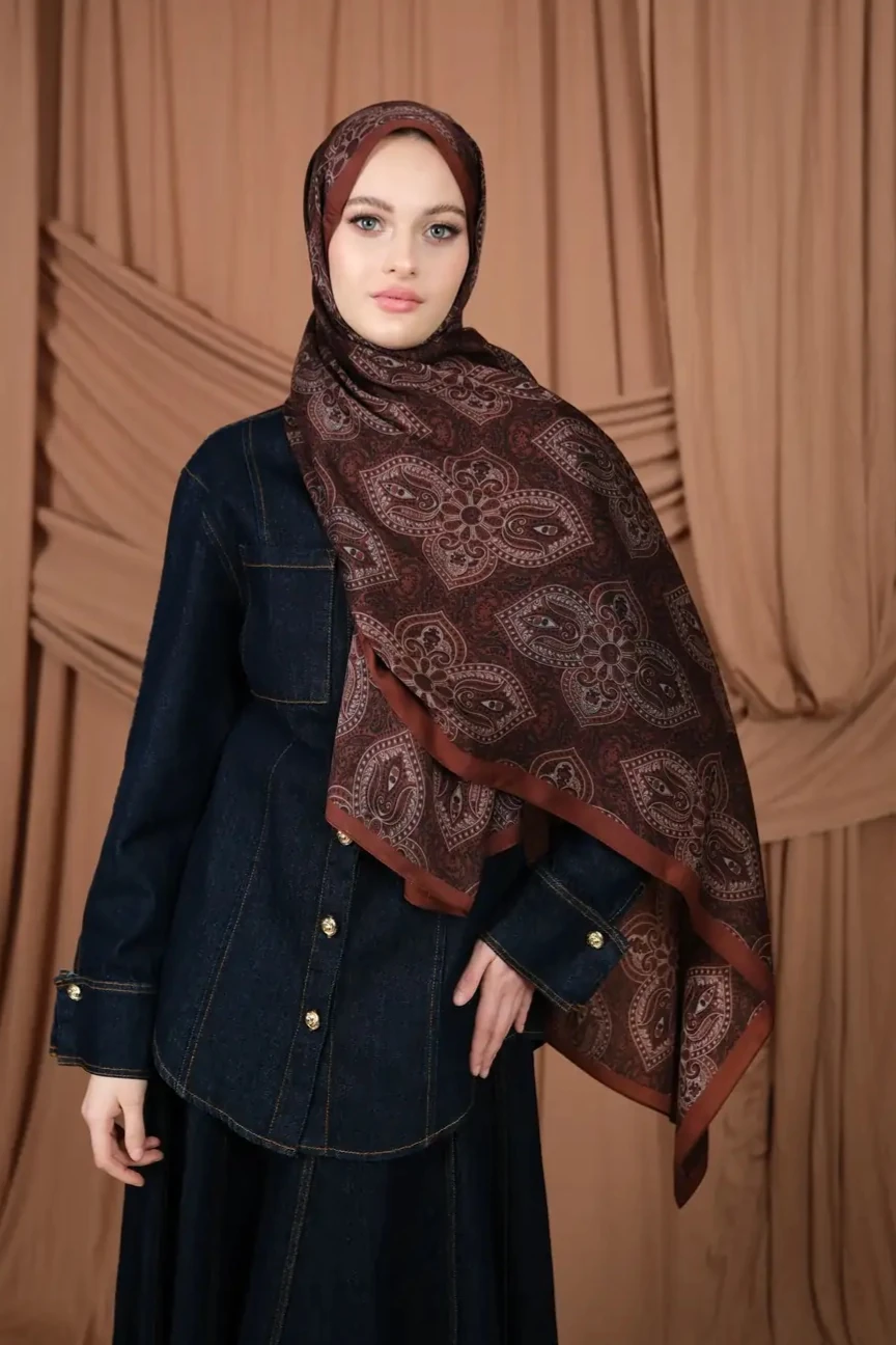 Lovury İpeksi Şal - Aden Desen Bordo