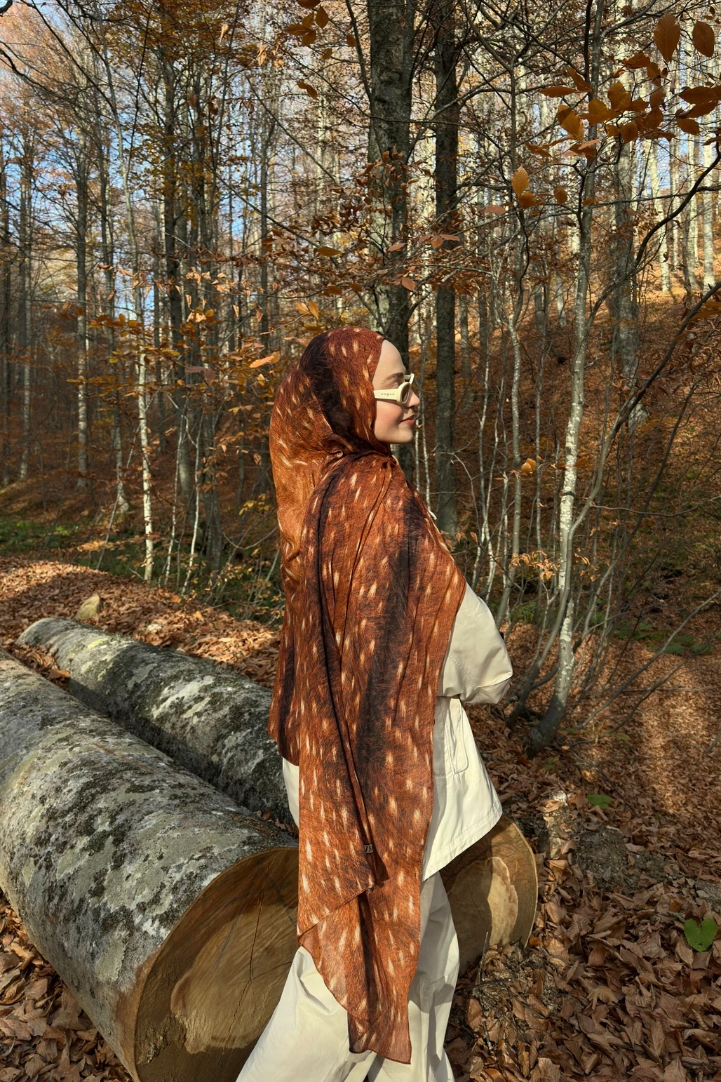 Natural Modal Şal Bambi - Koyu