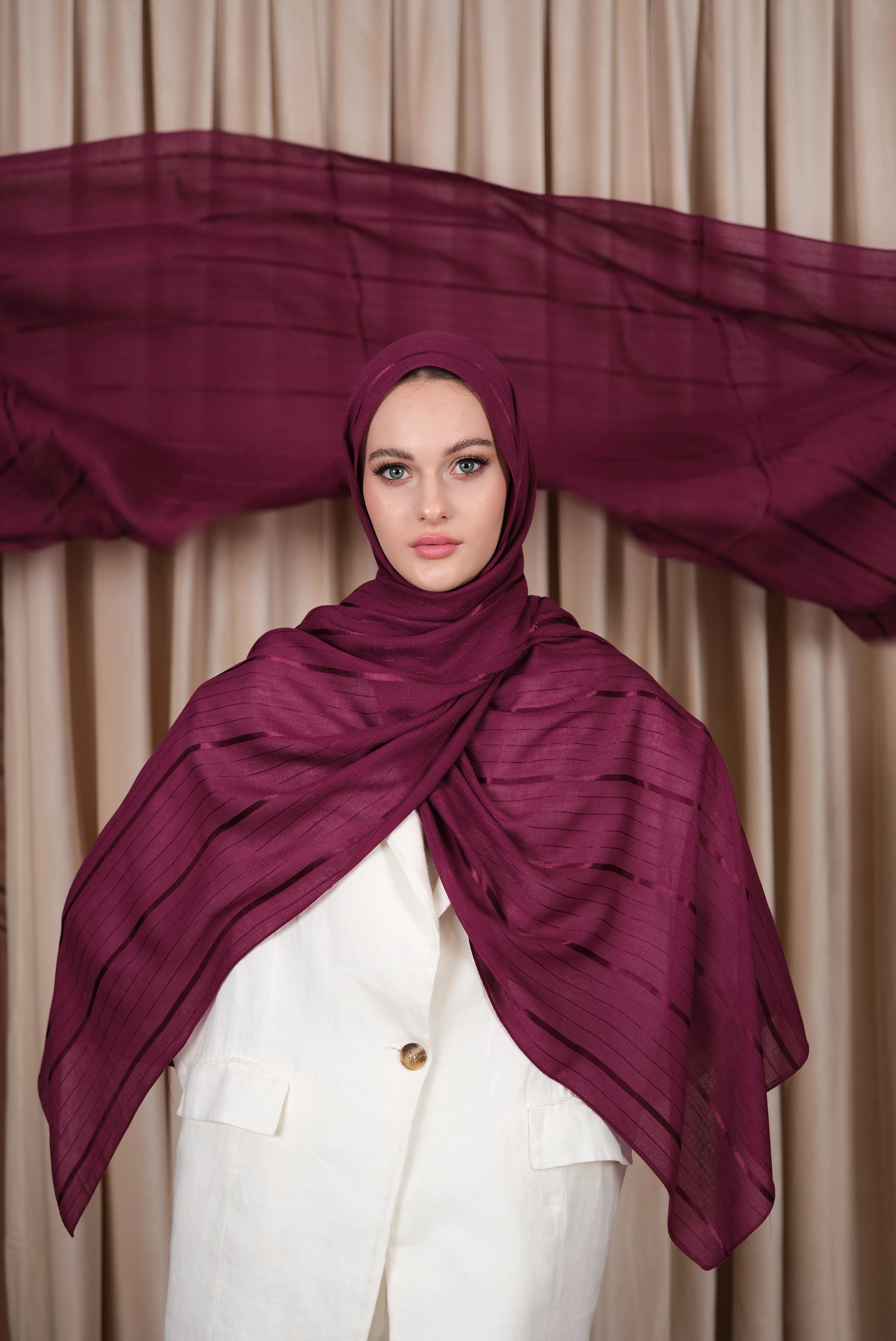 Flossy Modal Şal Aura Desen - Berry