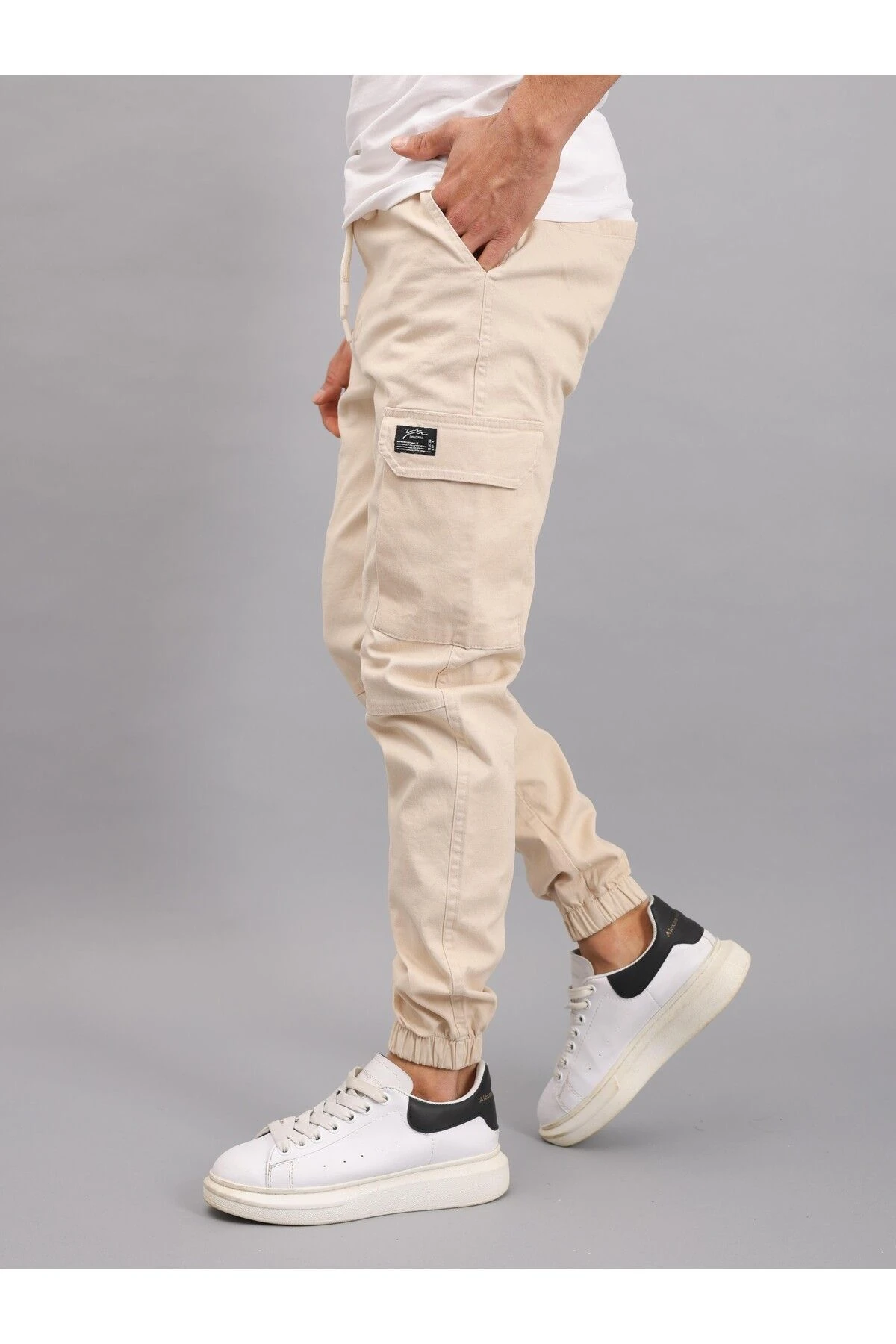 Erkek Kargo Pantolon Bej Erkek Pantolon
