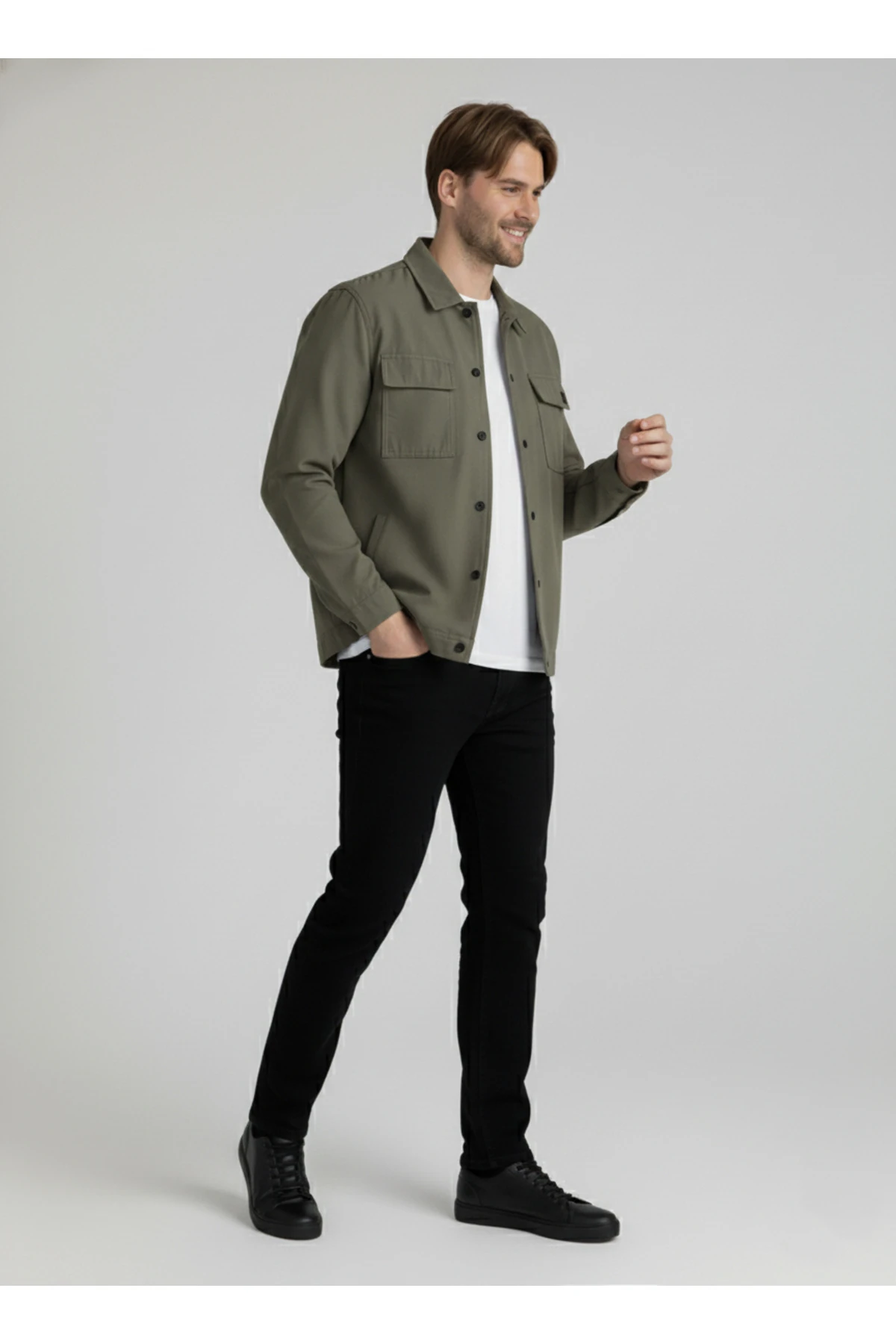Baharlık Sezon Erkek Mevsimlik Acık Haki Ceket Baharlık Mont