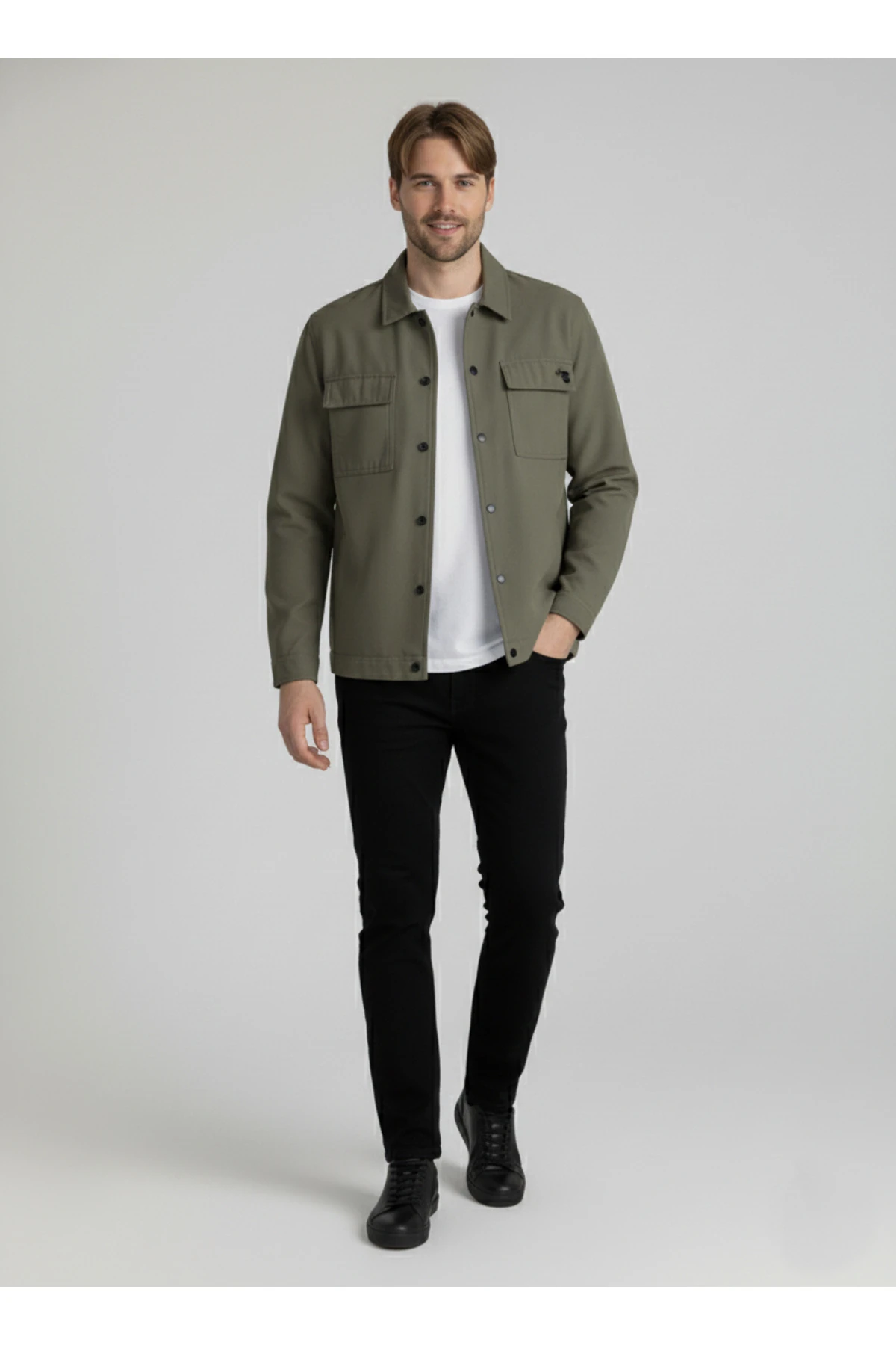 Baharlık Sezon Erkek Mevsimlik Acık Haki Ceket Baharlık Mont