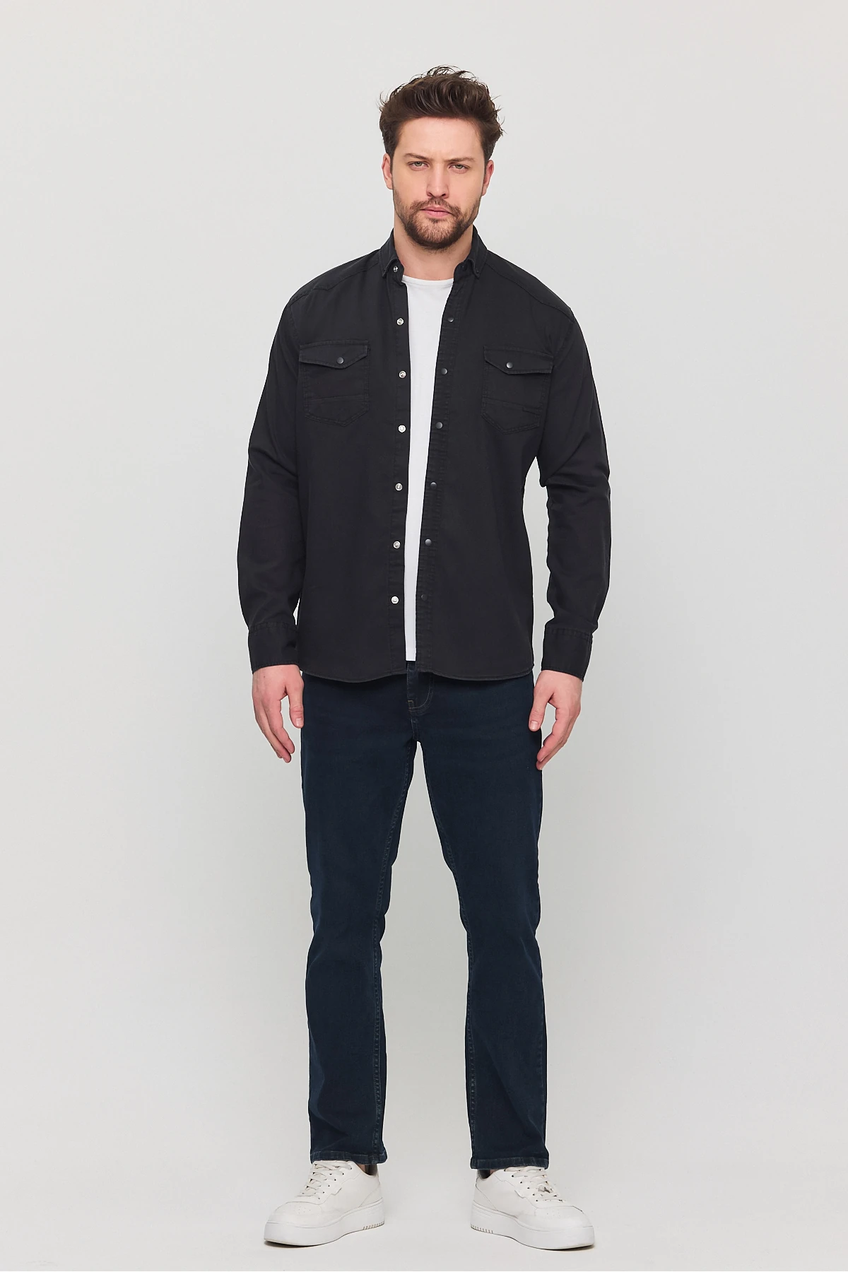 Erkek Gömlek Gri Erkek Gömlek