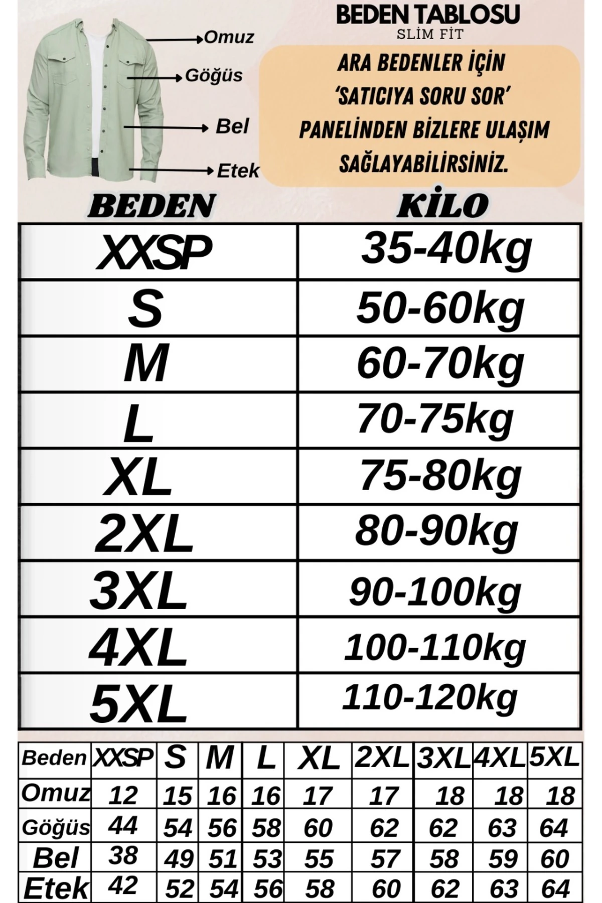 Erkek Bej Slim Fit Dar Kalıp Cepsiz Kot Gömlek