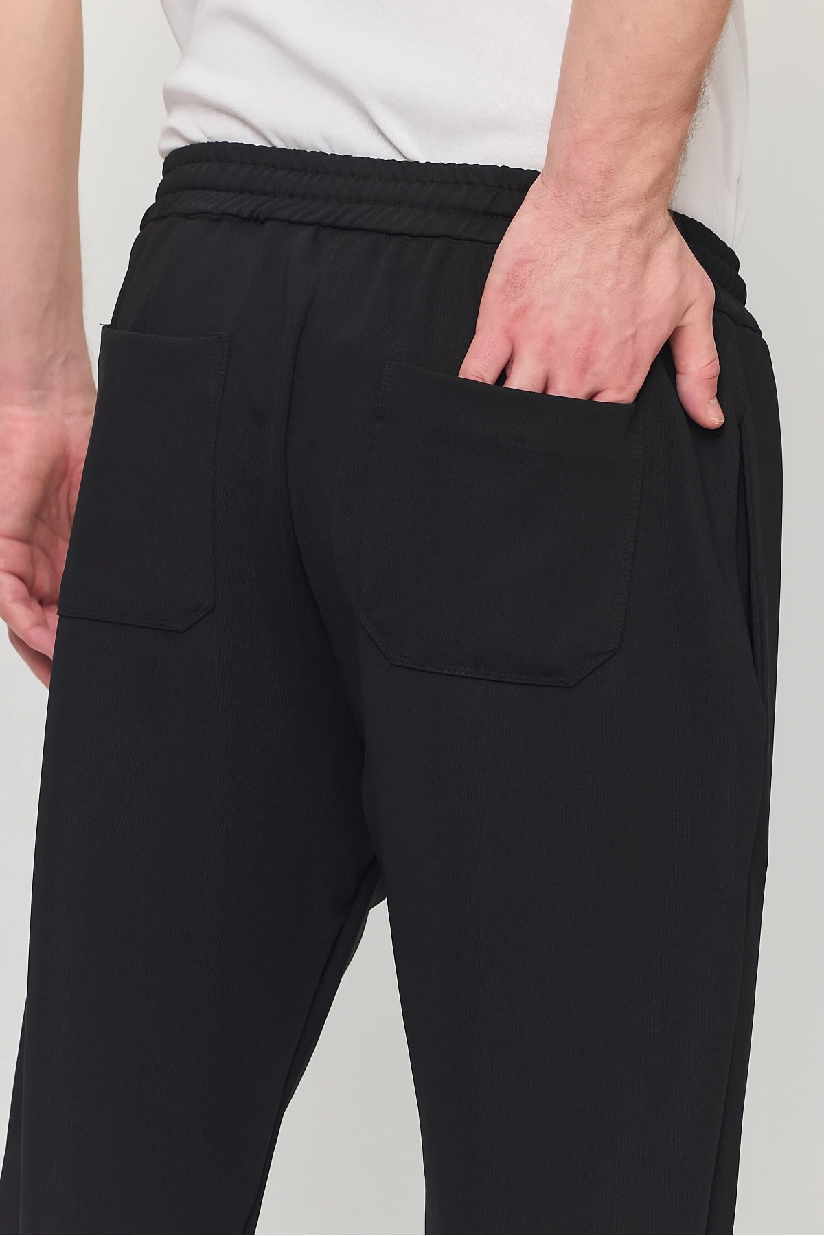 Erkek Slim Fİt Beli Lastikli İpli Fermuarlı Likralı Rahat  Jogger Pantolon
