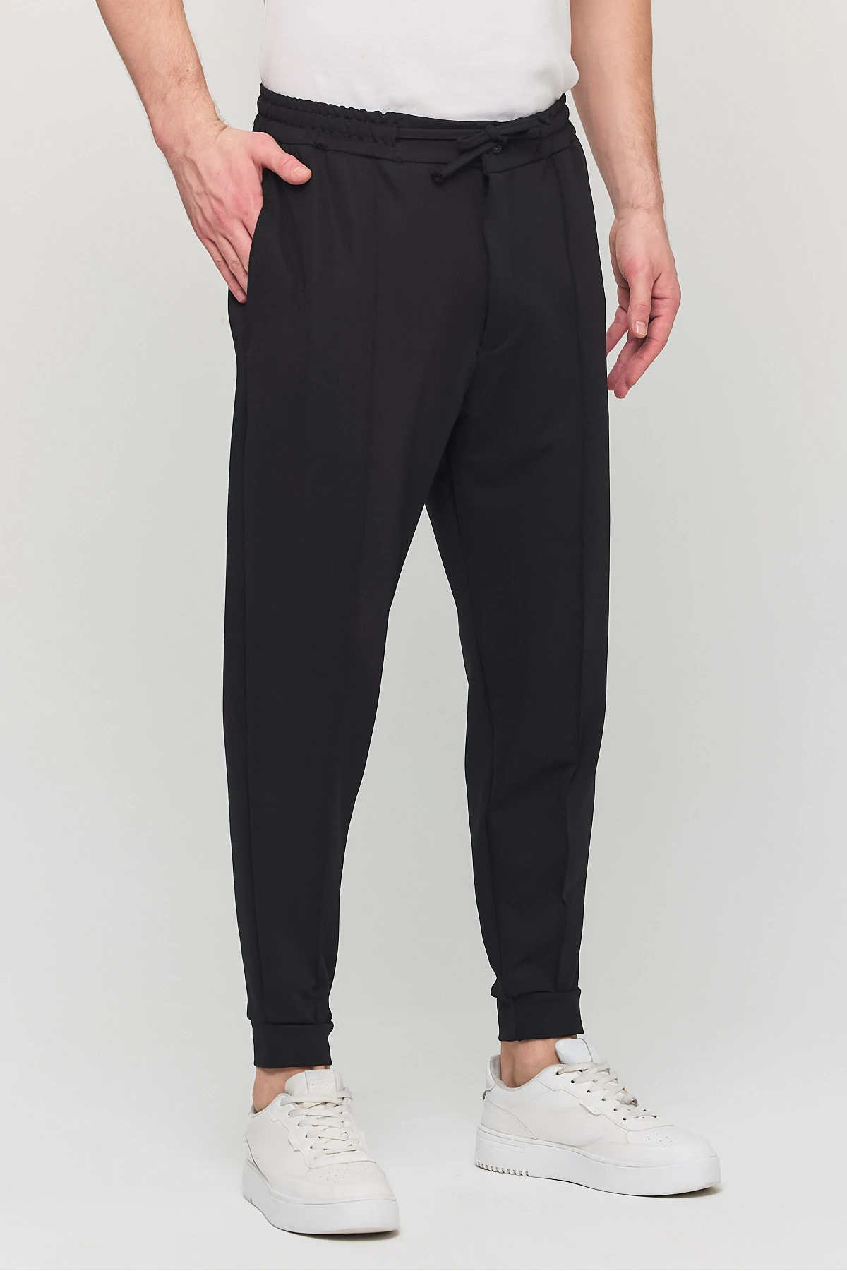 Erkek Slim Fİt Beli Lastikli İpli Fermuarlı Likralı Rahat  Jogger Pantolon