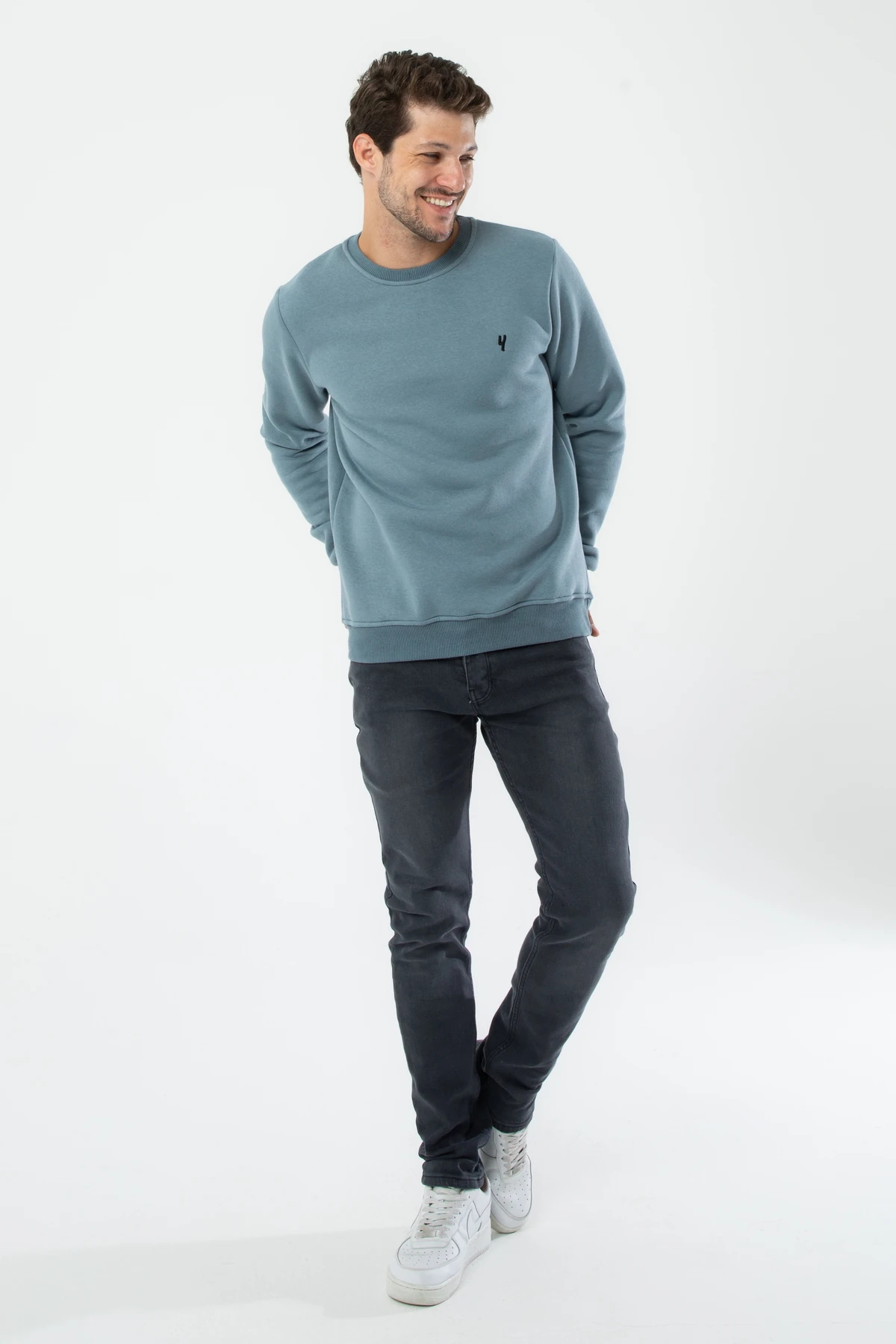 Erkek Organik Kumaşlı Yumuşacık Regular Fit Yuvarlak Yakalı Sweatshirt