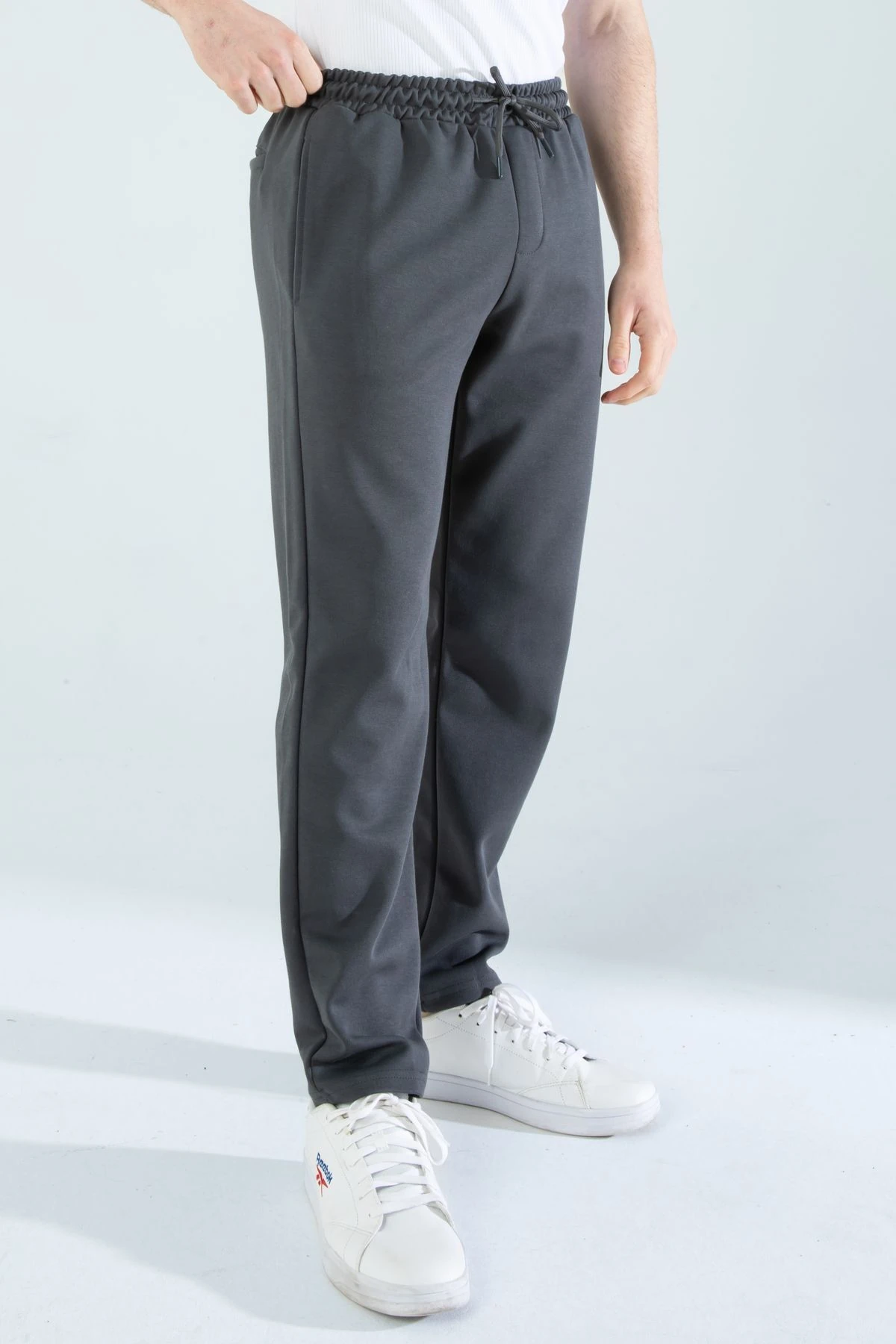 Erkek Düz Paça Normal Kesim Eşofman Altı Füme Erkek Pantolon