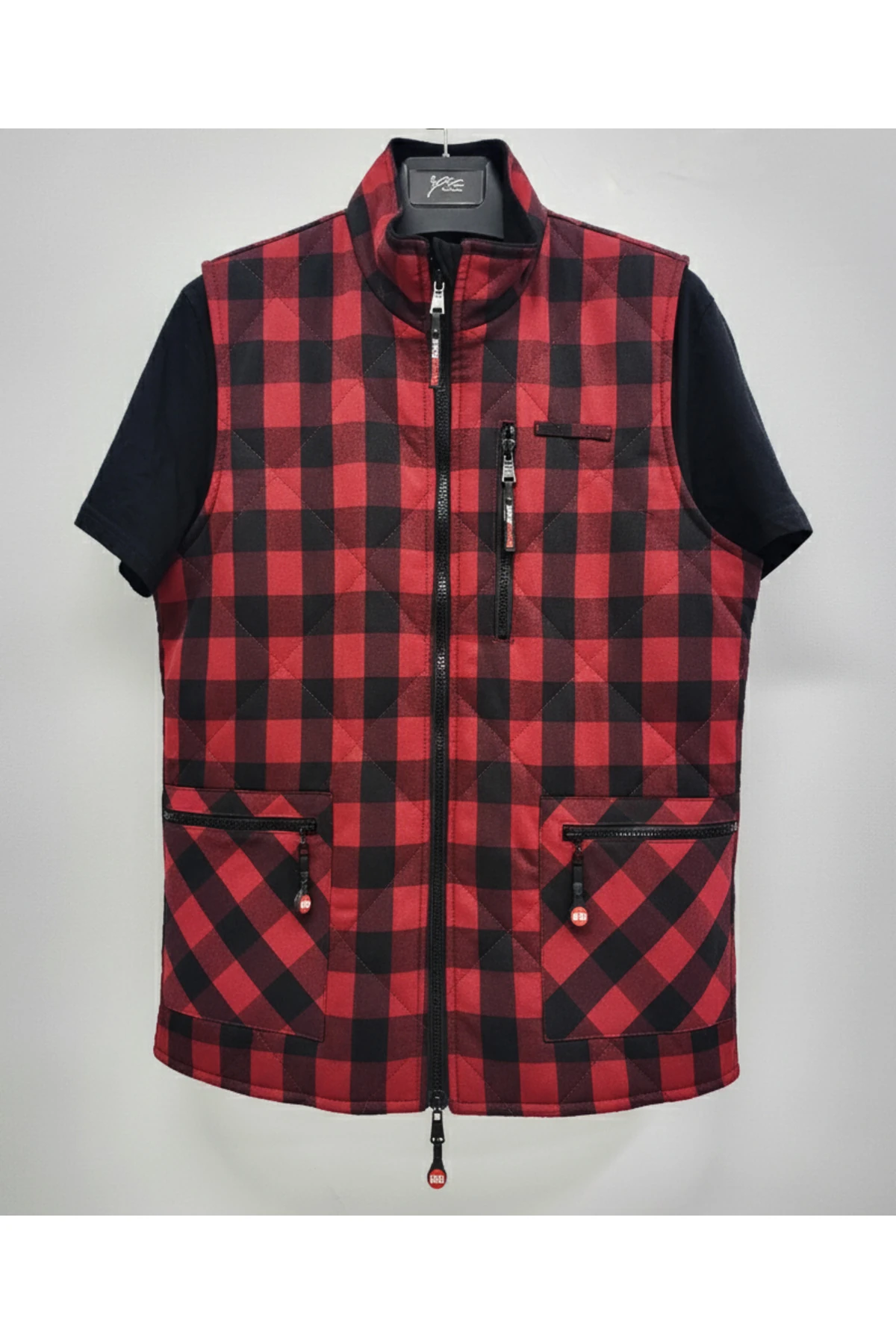 Ekose Desenli İçi Polarlı İç Cepli Erkek Yelek