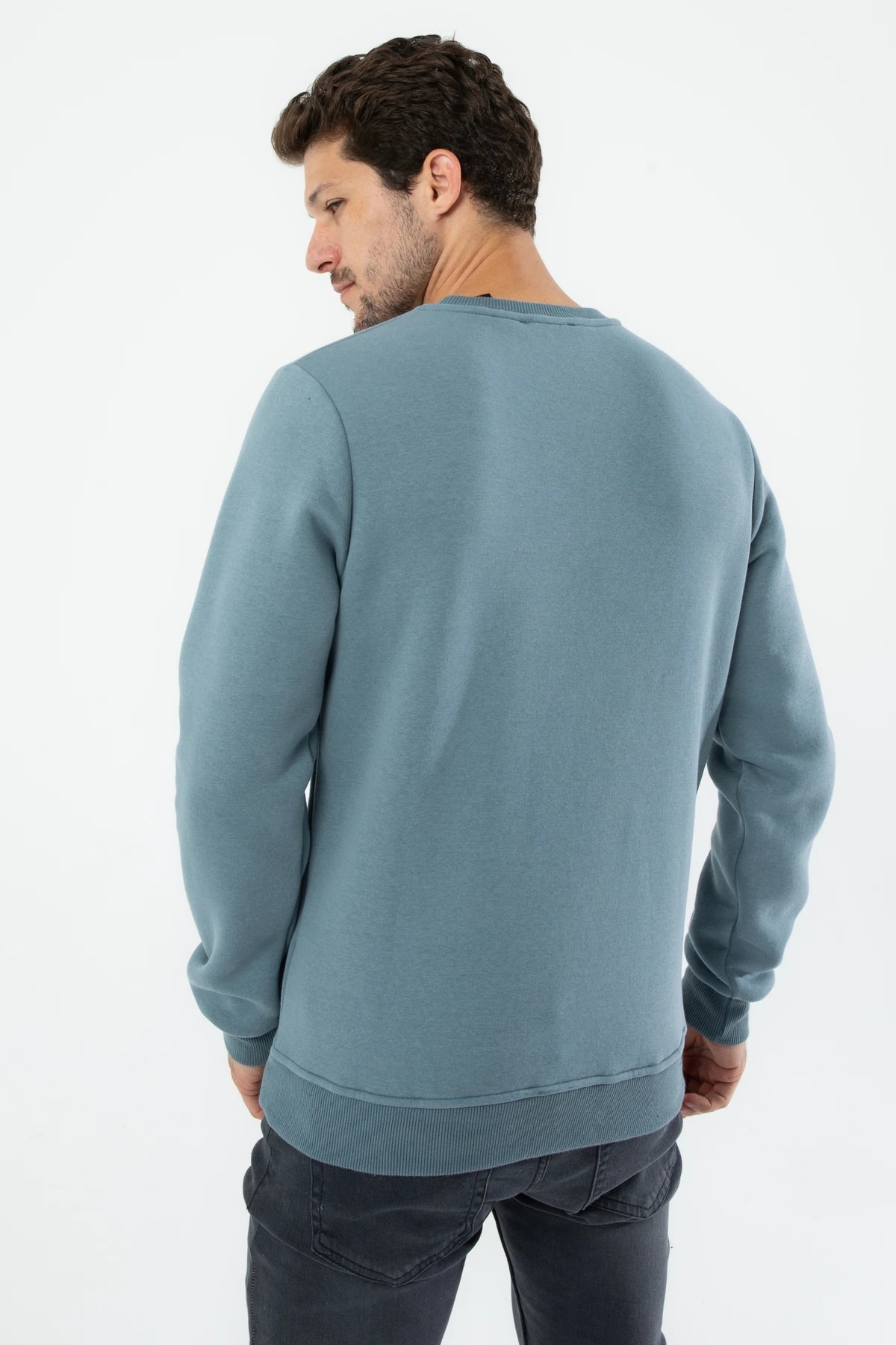 Erkek Organik Kumaşlı Yumuşacık Regular Fit Yuvarlak Yakalı Sweatshirt