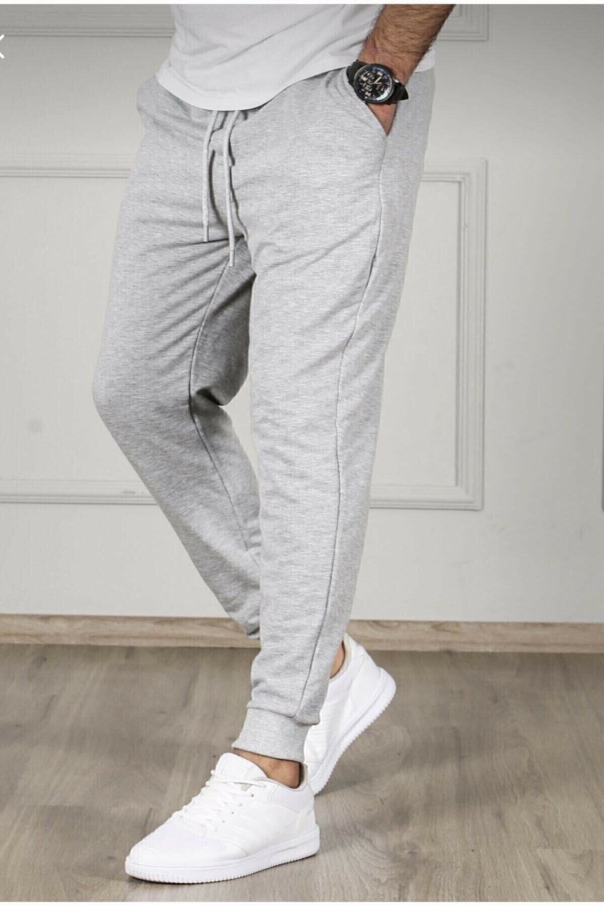 Erkek Gri Slim Fit Jogger Eşofman Altı
