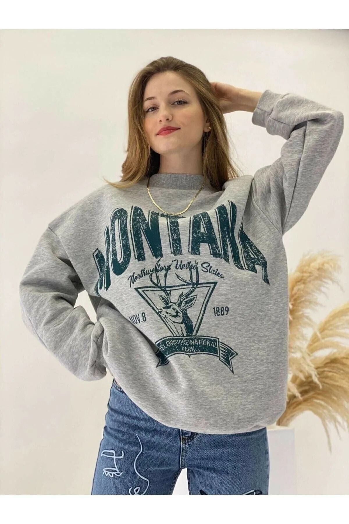 Essentials Antrasit Oversize Sweatshirt