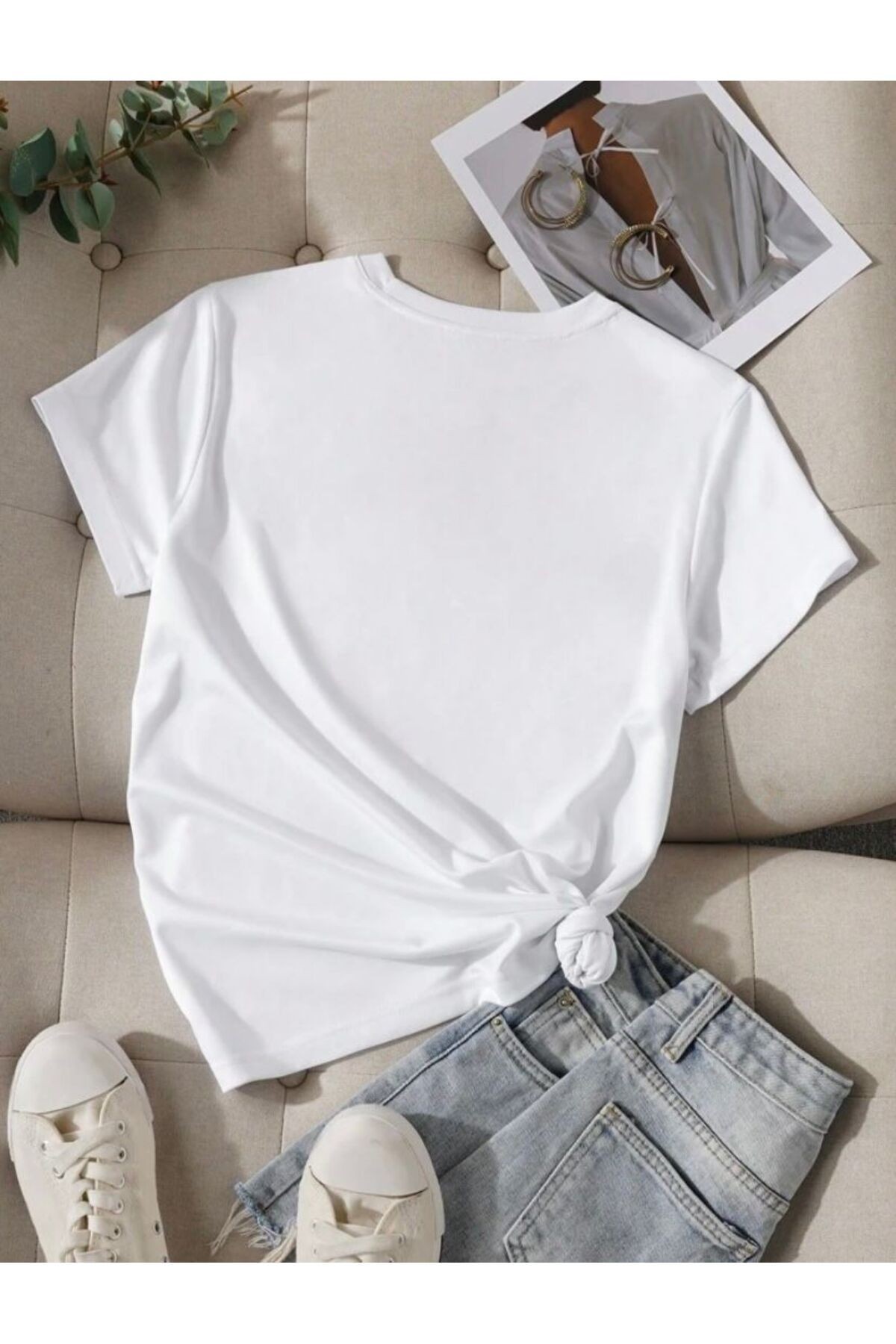 Kelebek Baskılı Basic T-shirt