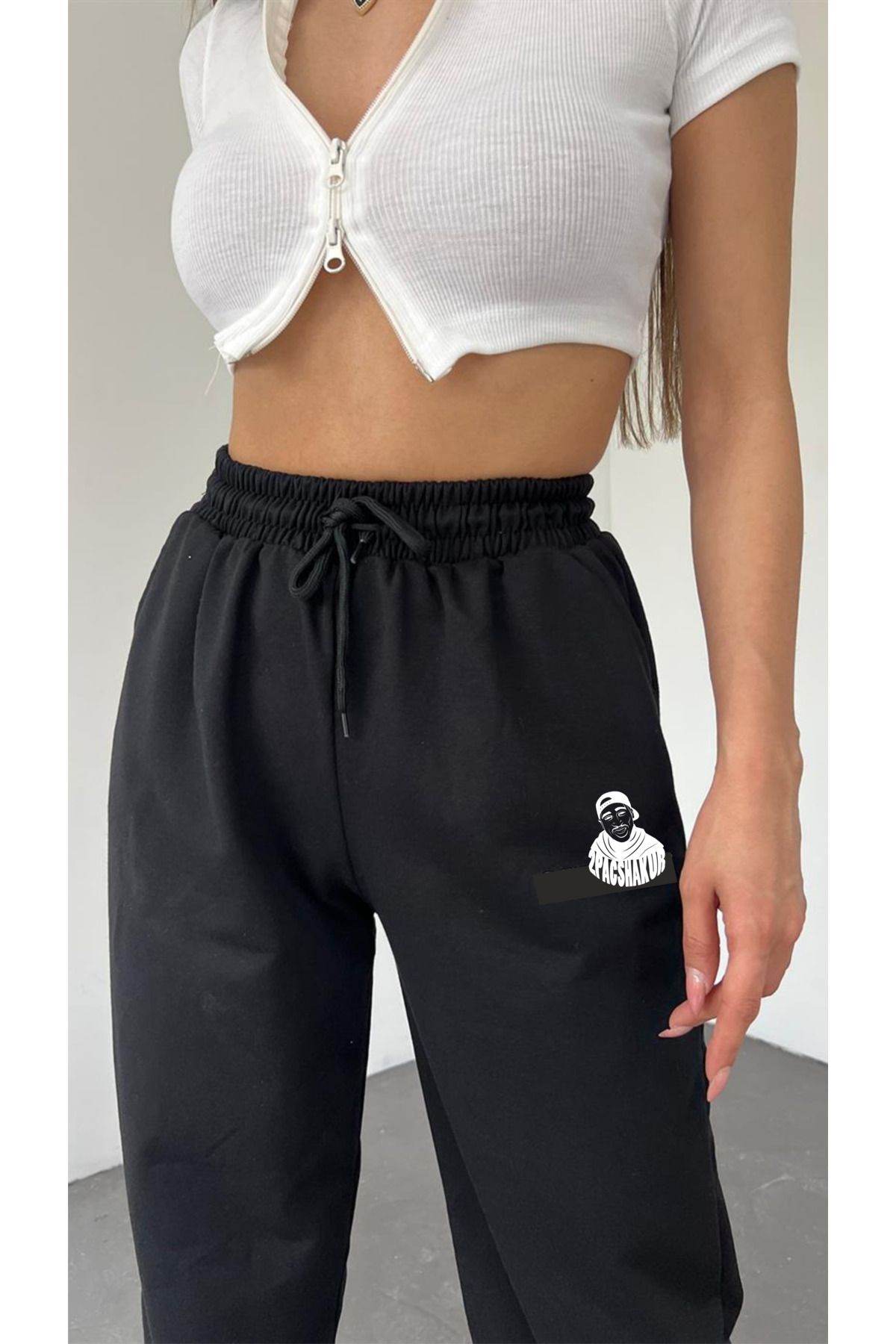 Erkek Siyah Slim Fit Jogger Eşofman Altı - blacktopac