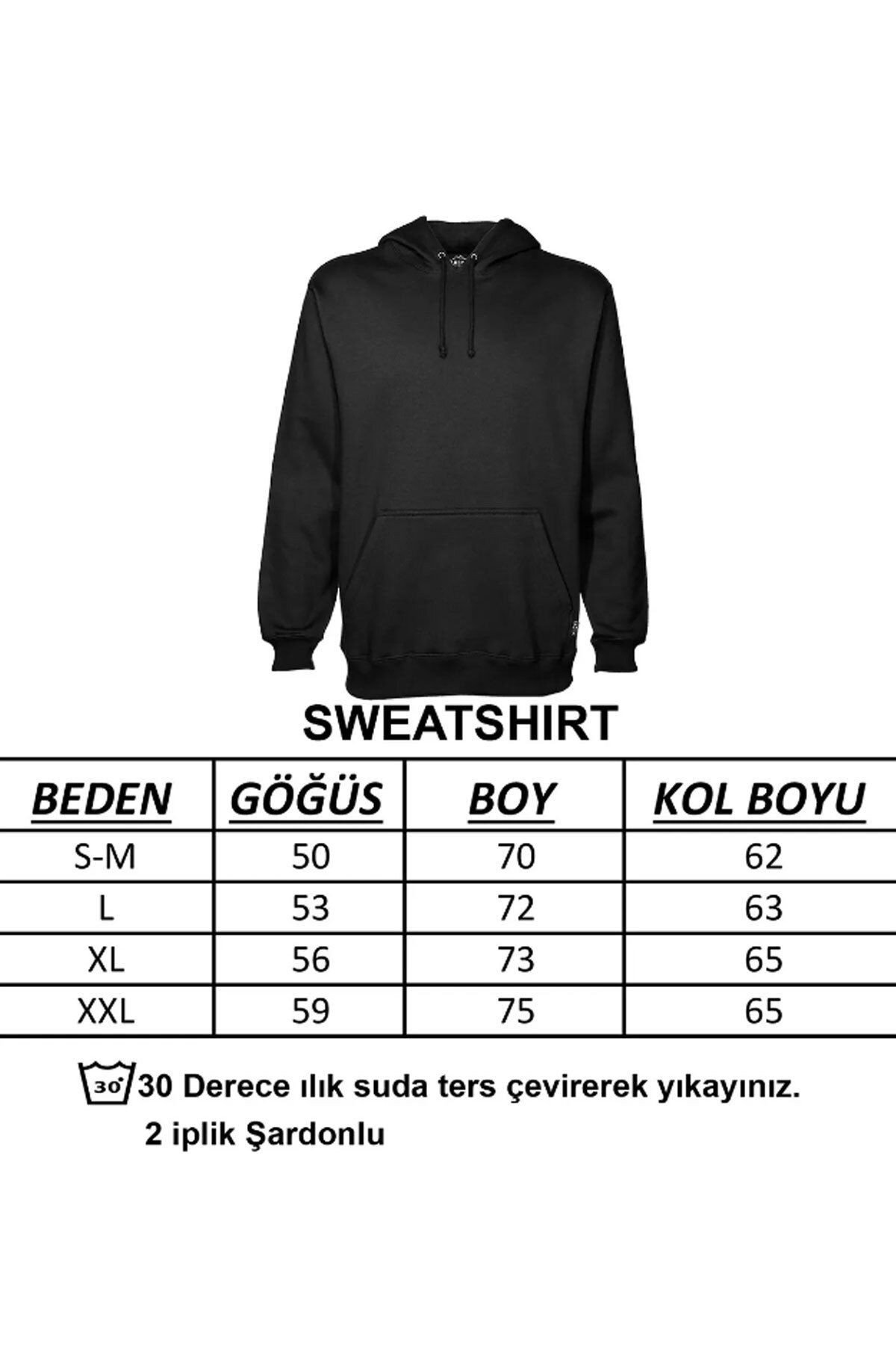 Unisex Nasa Baskılı Kapüşonlu Sweatshirt