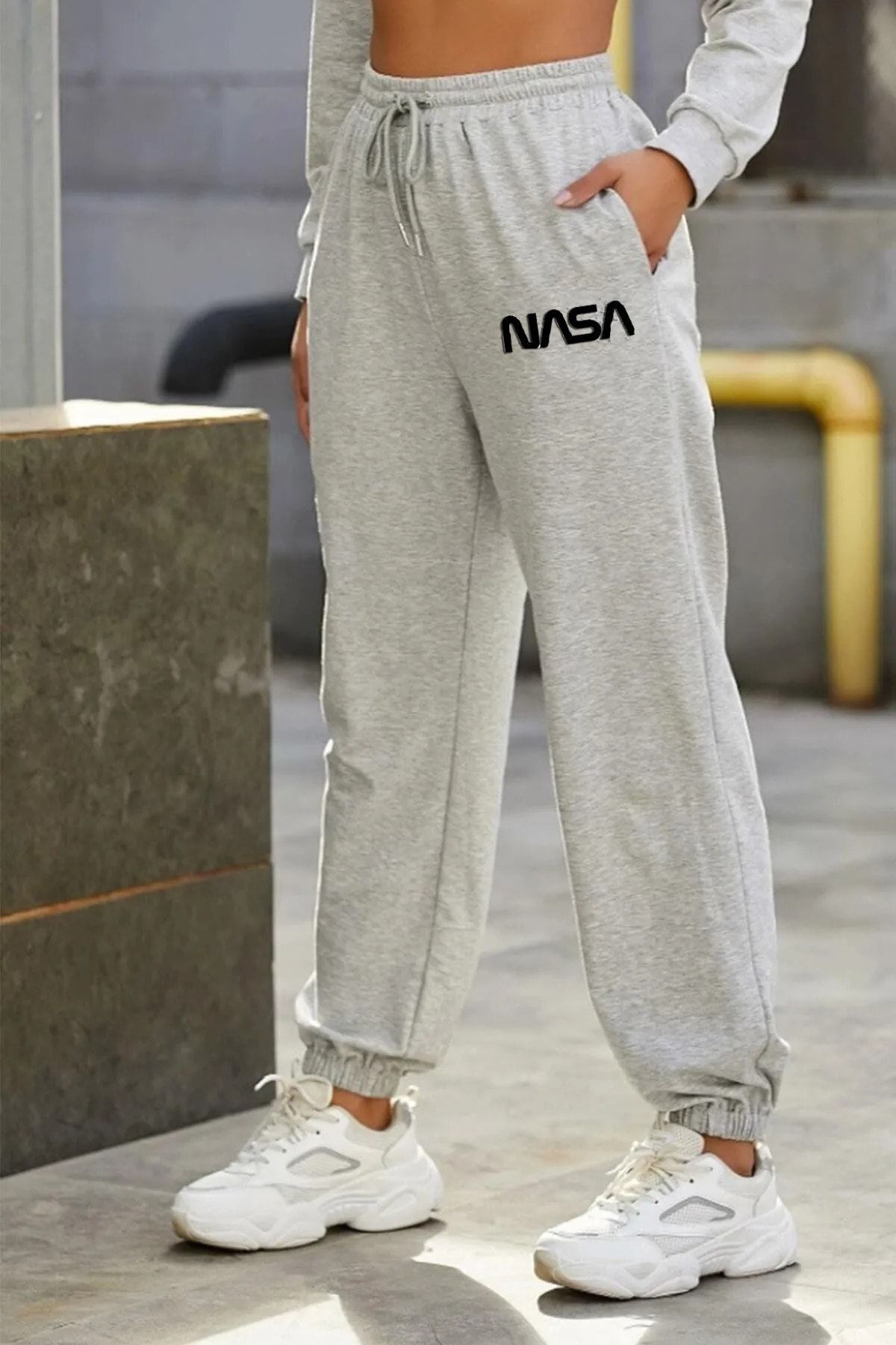 Erkek Siyah Slim Fit Jogger Eşofman Altı - gri-haki