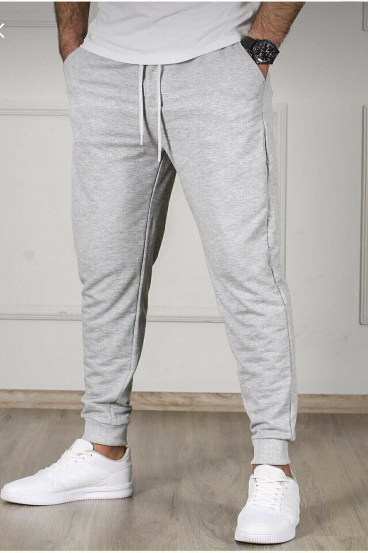 Erkek Gri Slim Fit Jogger Eşofman Altı